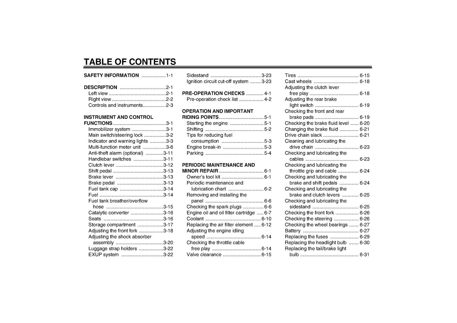 YAMAHA FZ1-N Owners Manual 2006 - STEEL WIRE BOUND - PROTECTIVE COVERS