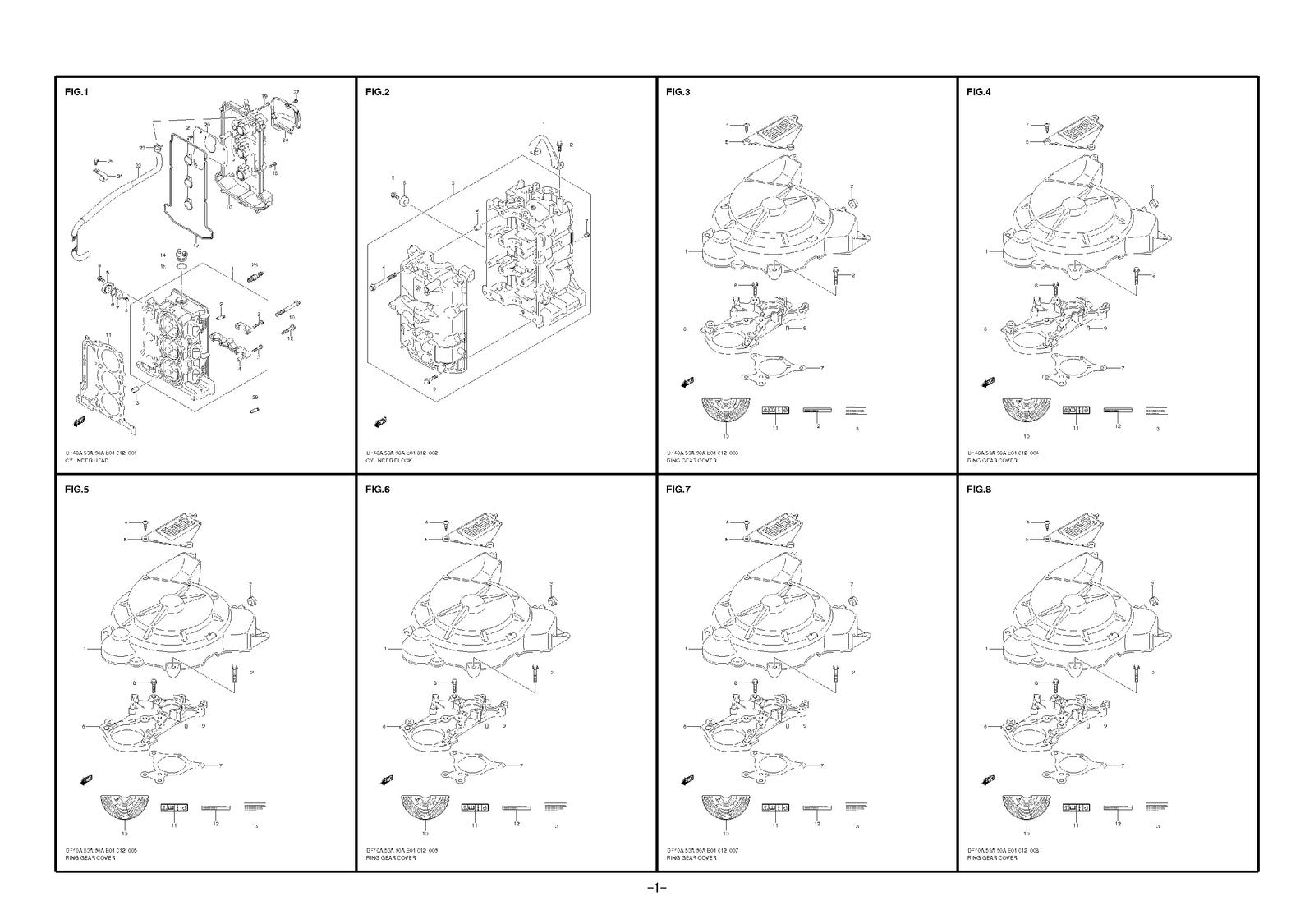 SUZUKI DF40A DF50A DF60A Outboard Motor Parts Catalogue 2011 - WIRE BOUND