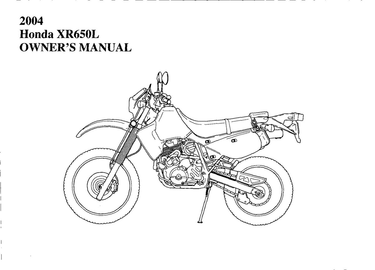 HONDA XR650L Owners Manual 2004 - STEEL WIRE BOUND - PROTECTIVE COVERS