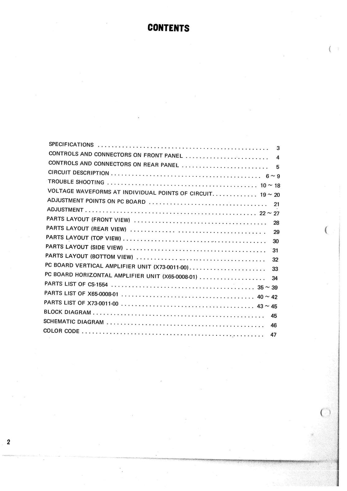 TRIO CS-1554 Dual-Trace Synchroscope Service Manual - WIRE BOUND - TOUGH COVERS