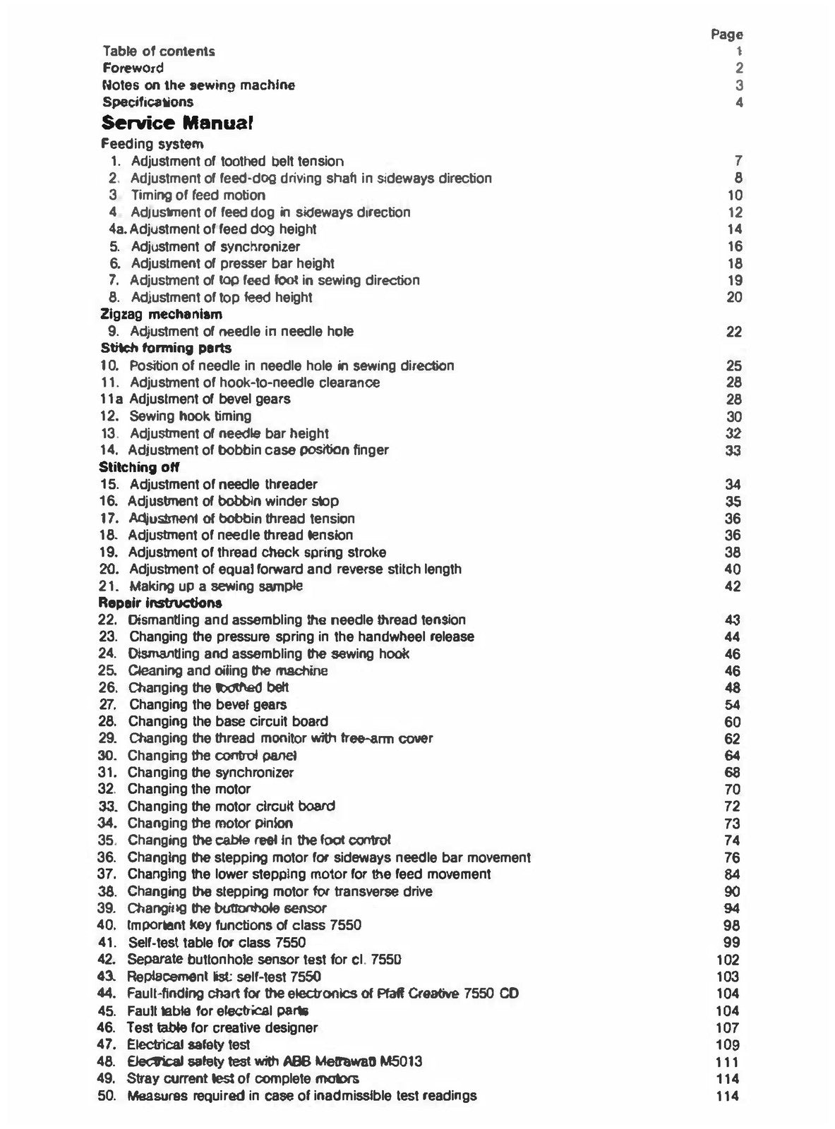 PFAFF Creative 7550 Service Manual - STEEL WIRE BOUND - PROTECTIVE COVERS