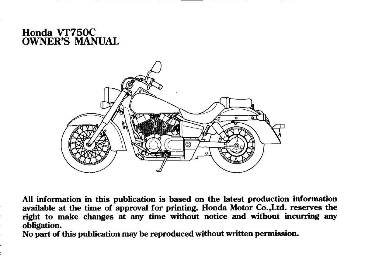 HONDA VT750C Owners Manual 2007 - STEEL WIRE BOUND - PROTECTIVE COVERS