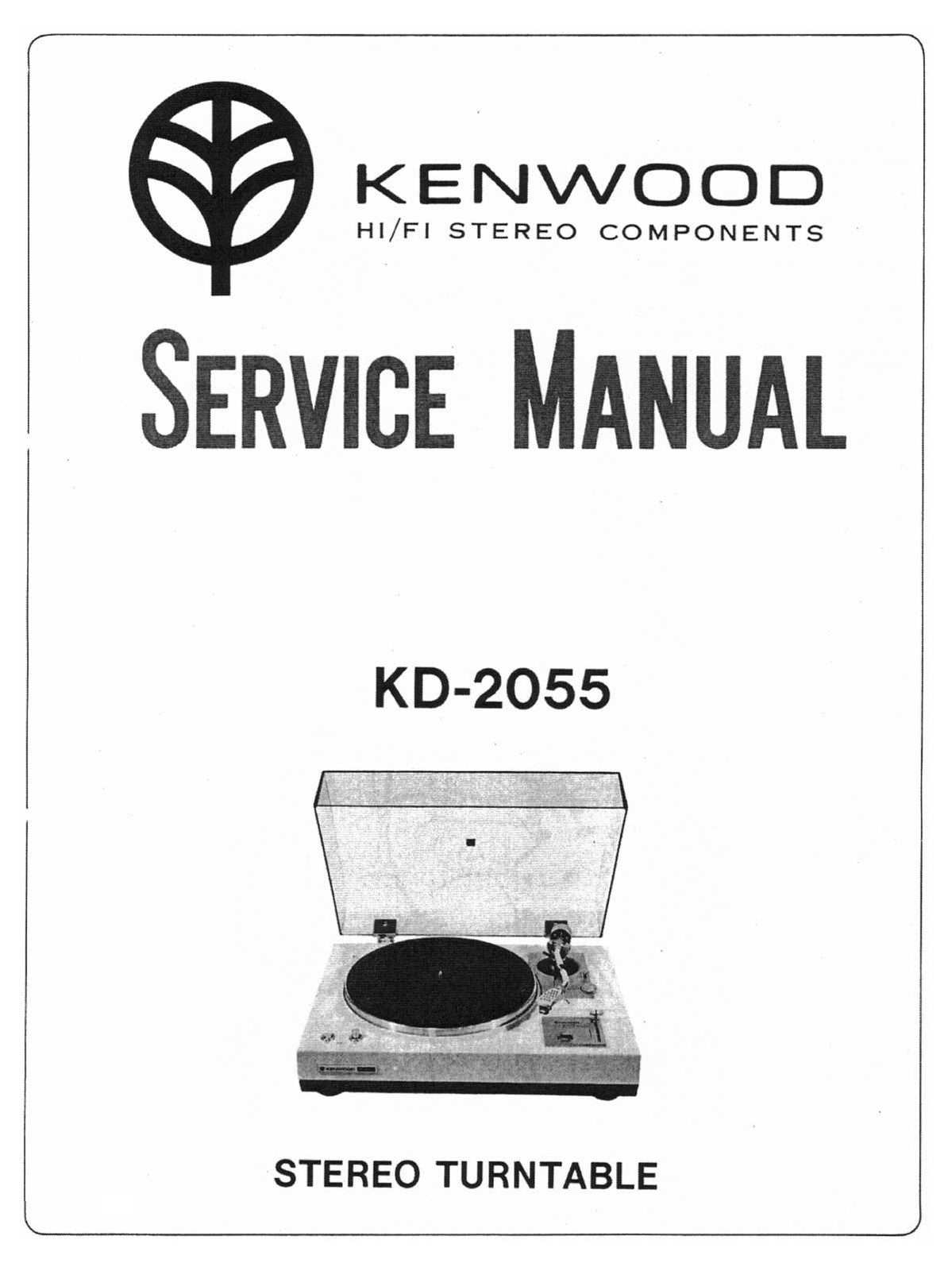 KENWOOD KD-2055 Turntable Service Manual - STEEL WIRE BOUND - PROTECTIVE COVERS