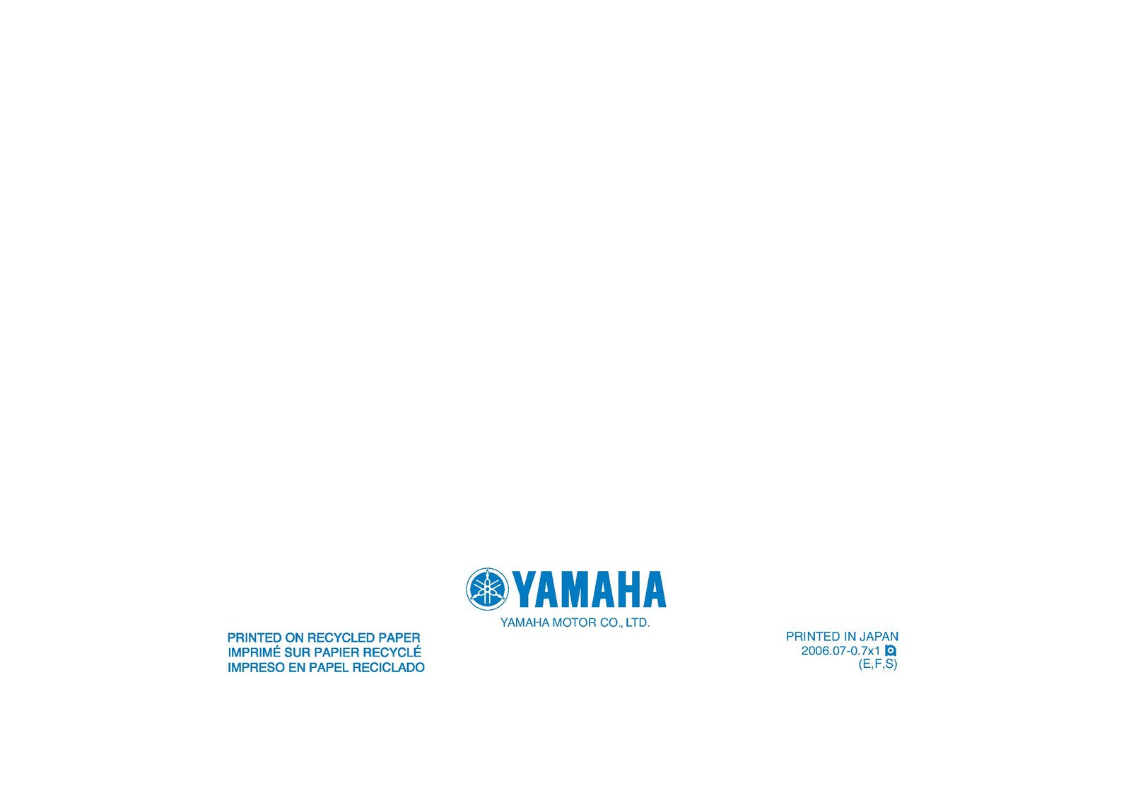 YAMAHA YFZ350W Banshee 350 ATV Owners Manual 2007 - WIRE BOUND - TOUGH COVERS