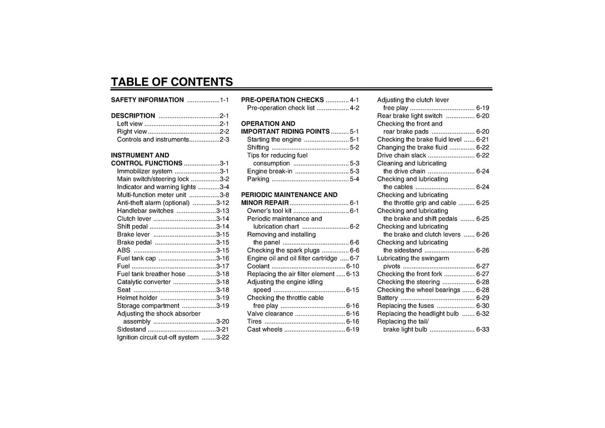 YAMAHA FZ6-NAHG Owners Manual 2007 - STEEL WIRE BOUND - PROTECTIVE COVERS