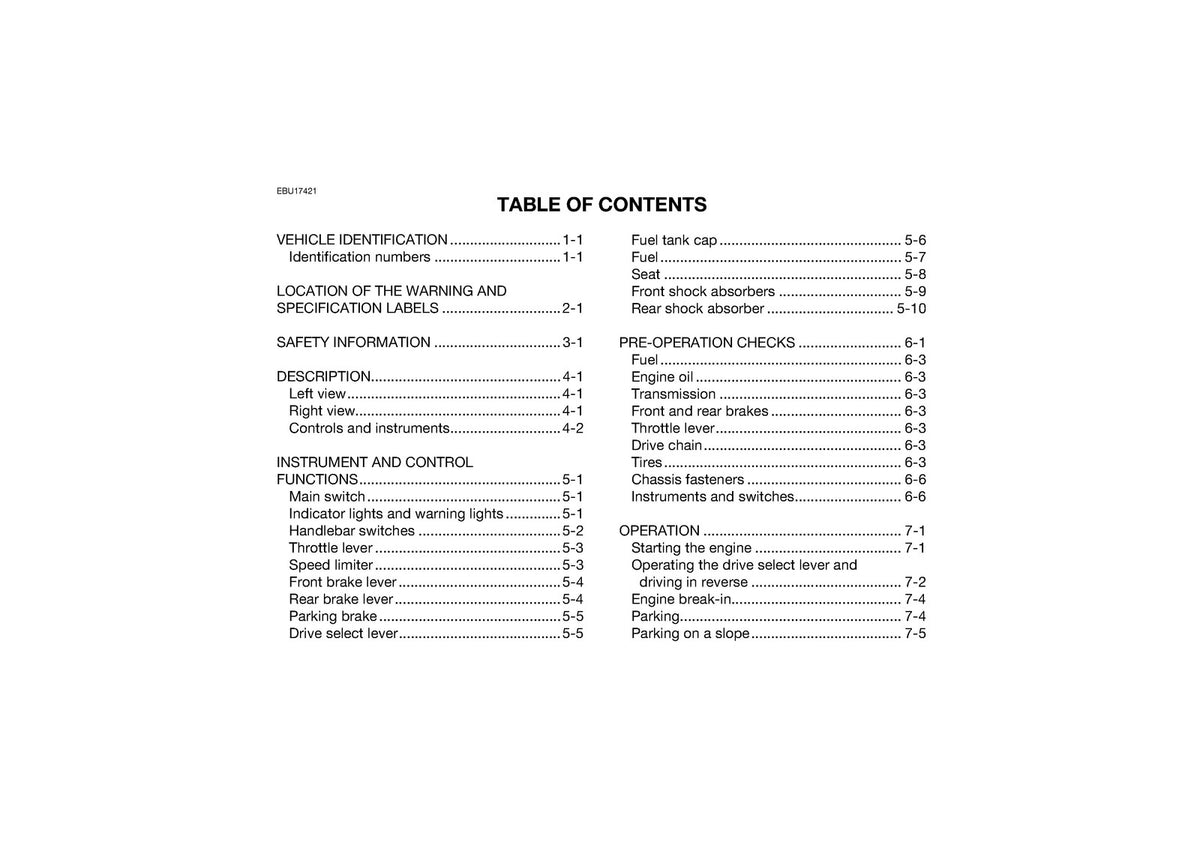 YAMAHA YFM110R ATV Owners Manual 2026 - STEEL WIRE BOUND - PROTECTIVE COVERS