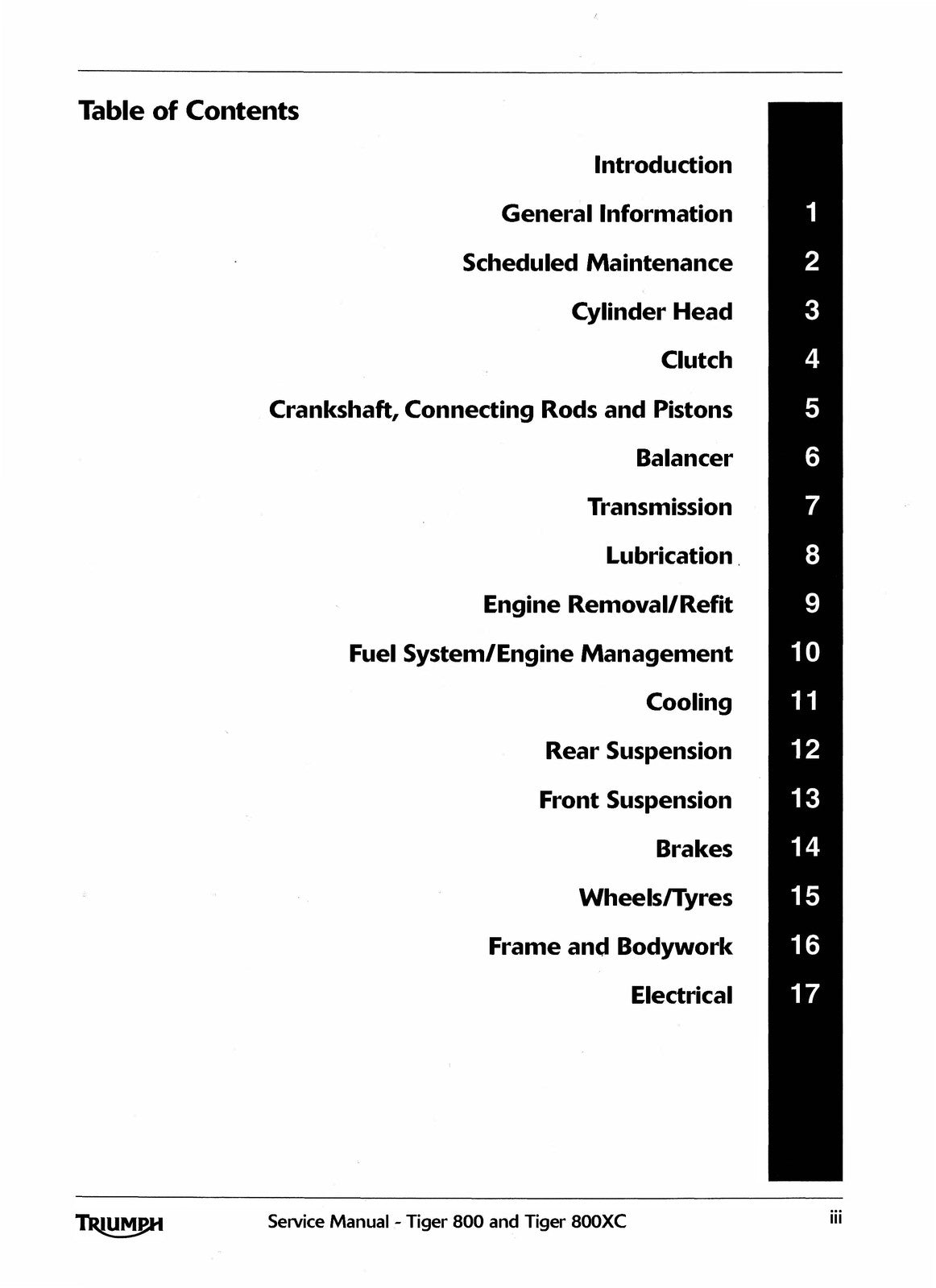 TRIUMPH Tiger 800 800XC Motorcycle Service Manual 2010, BOUND, COVERS, FOLDOUTS