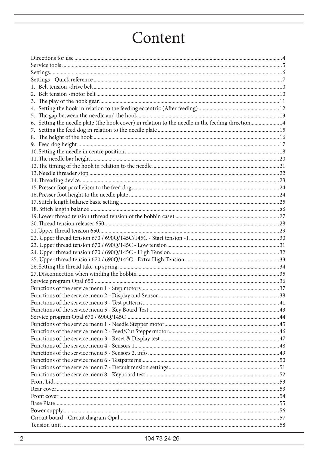 HUSQVARNA VIKING Opal 650 670 690Q Tribute 145C Service Manual - WIRE BOUND