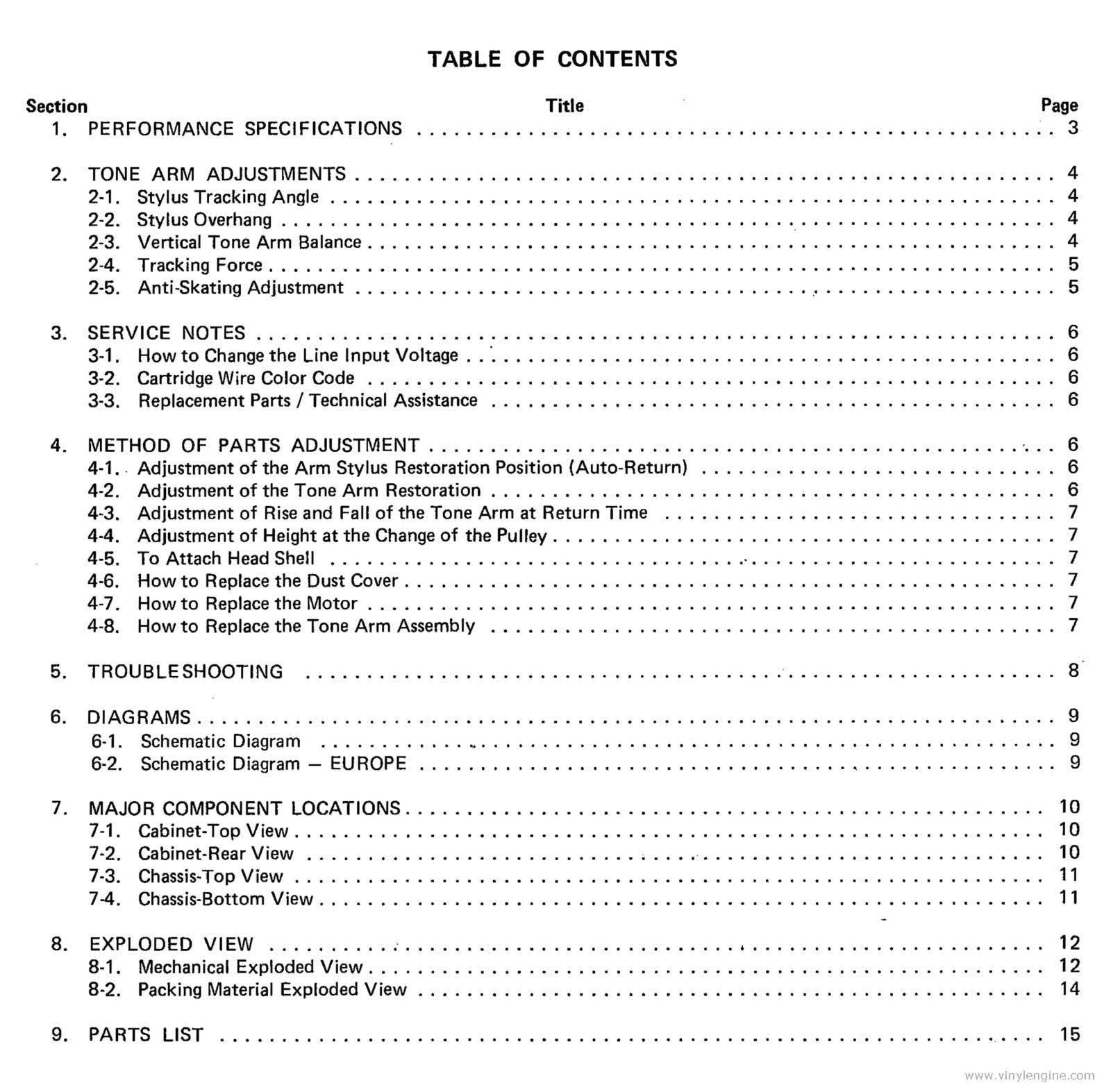 MARANTZ 6100 Turntable Service Manual - BOUND - COVERS - XL FOLDOUT PAGES