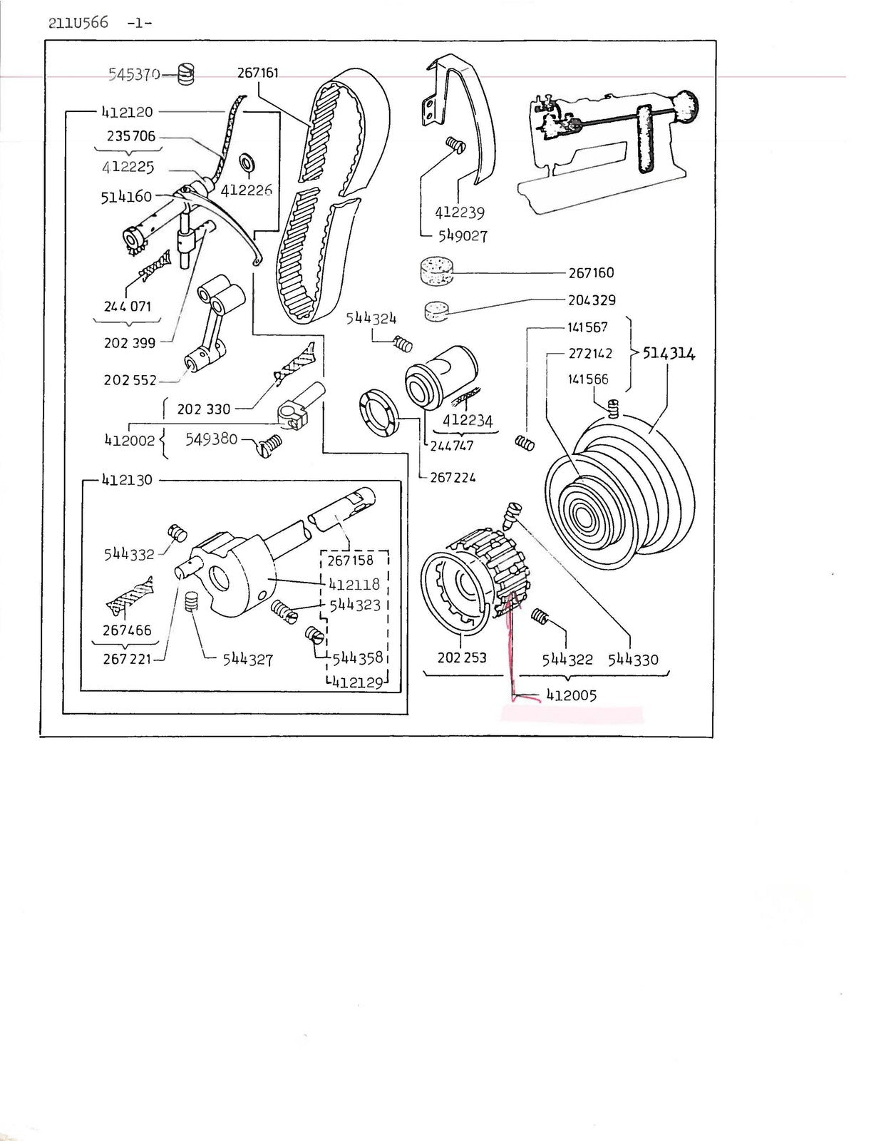SINGER 211U566 211U157 165 166 Illustrated Parts List Manual 1981 - WIRE BOUND