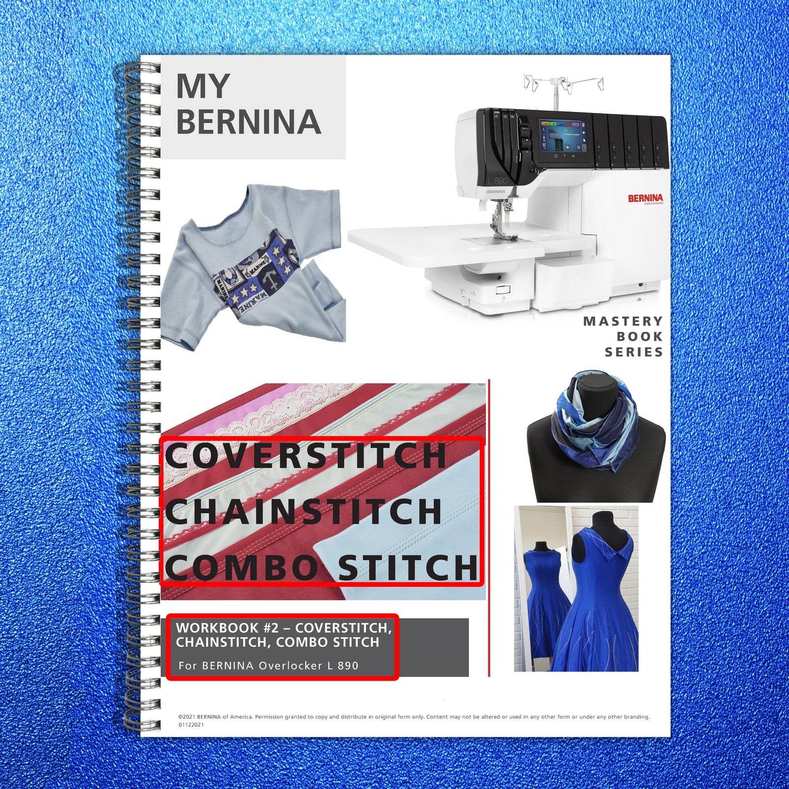 BERNINA L 860 890 Serger Coverstitch Mastery BUNDLE - WIRE BOUND - TOUGH COVERS