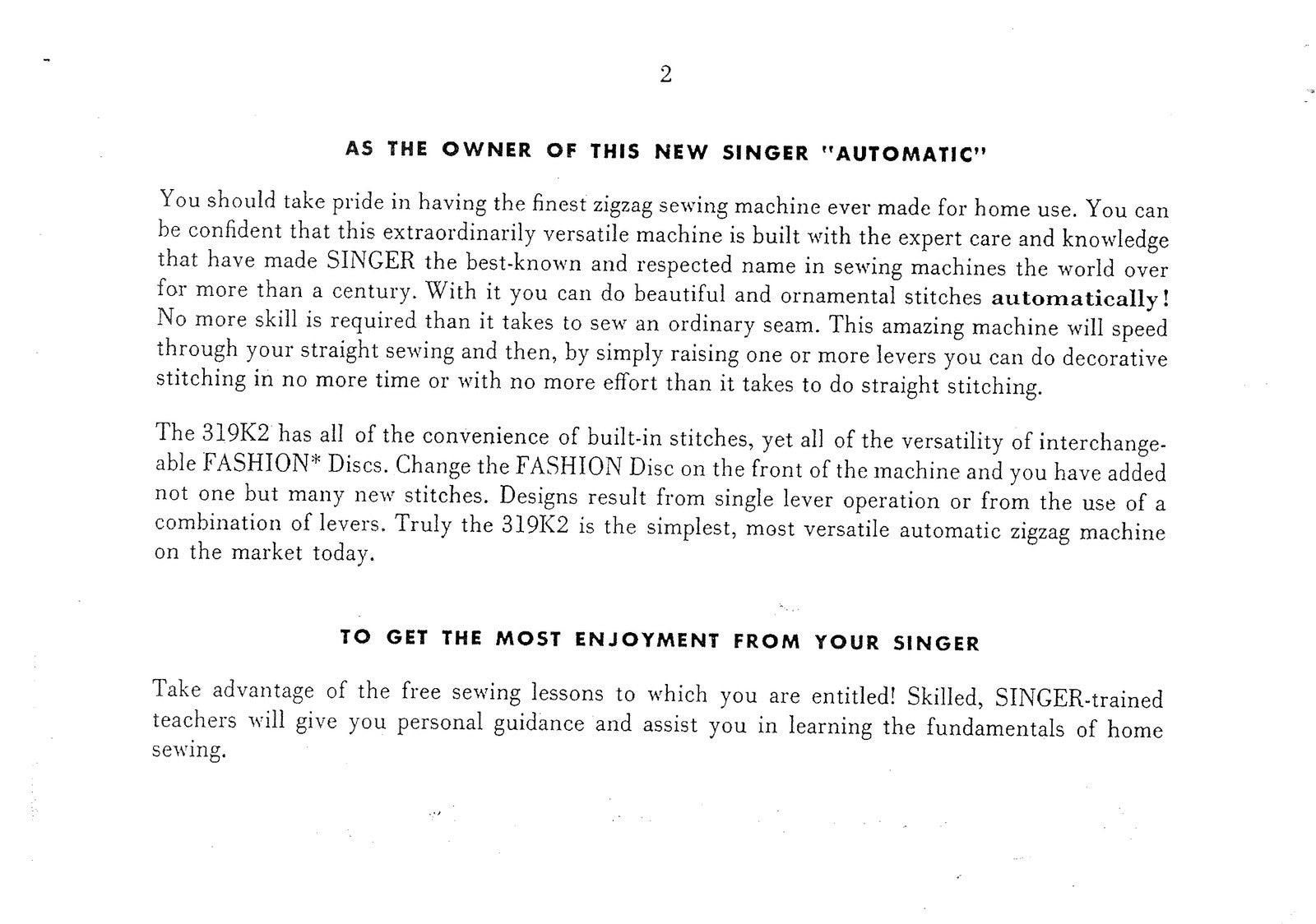 SINGER 319K Sewing Machine  Manual - STEEL WIRE BOUND - PROTECTIVE COVERS