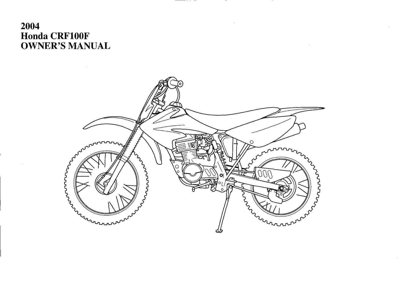 HONDA CRF100F Owners Manual 2004 - STEEL WIRE BOUND - PROTECTIVE COVERS