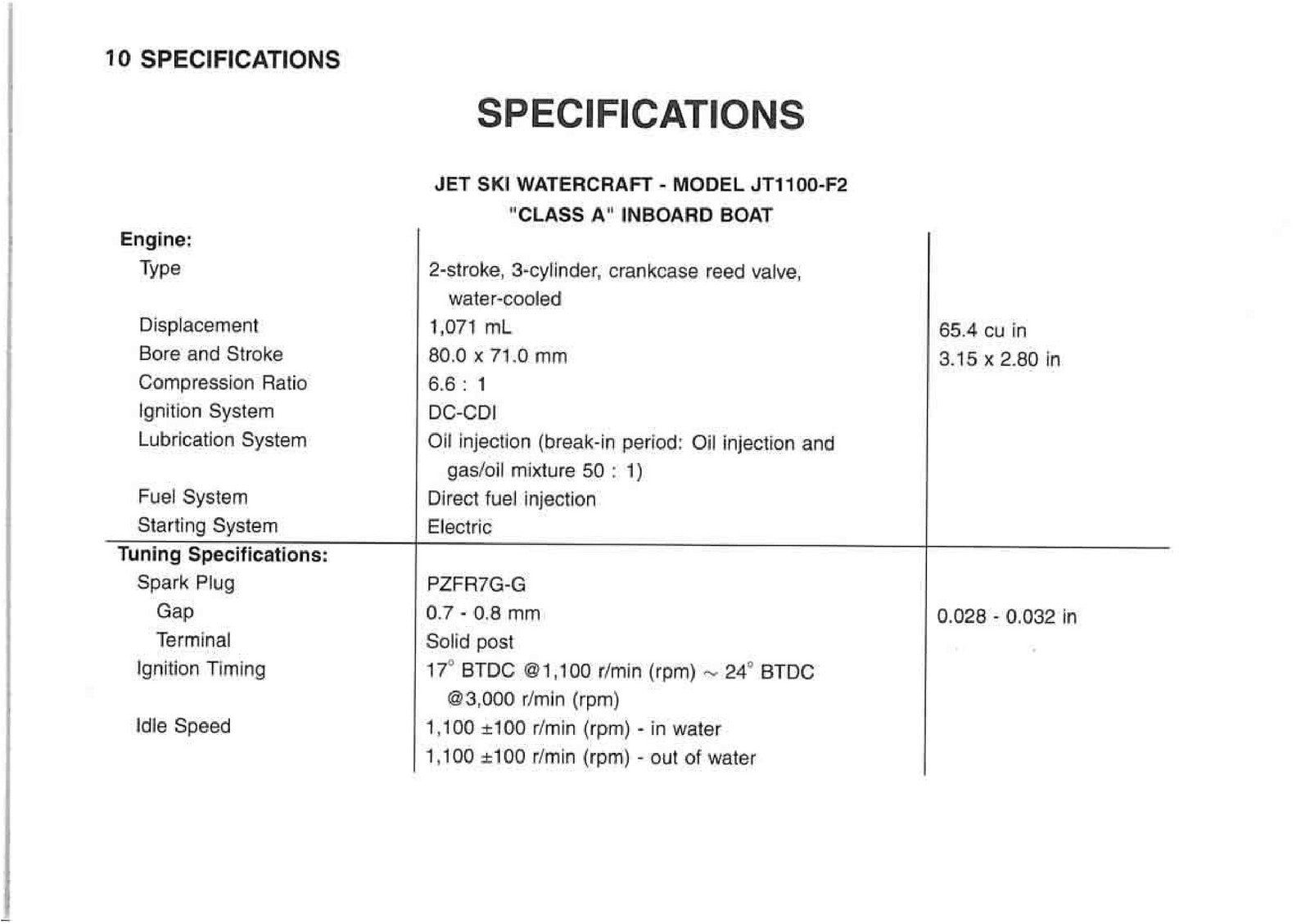 KAWASAKI Jet Ski 1100 STX DI Watercraft Owners Manual 3 - WIRE BOUND