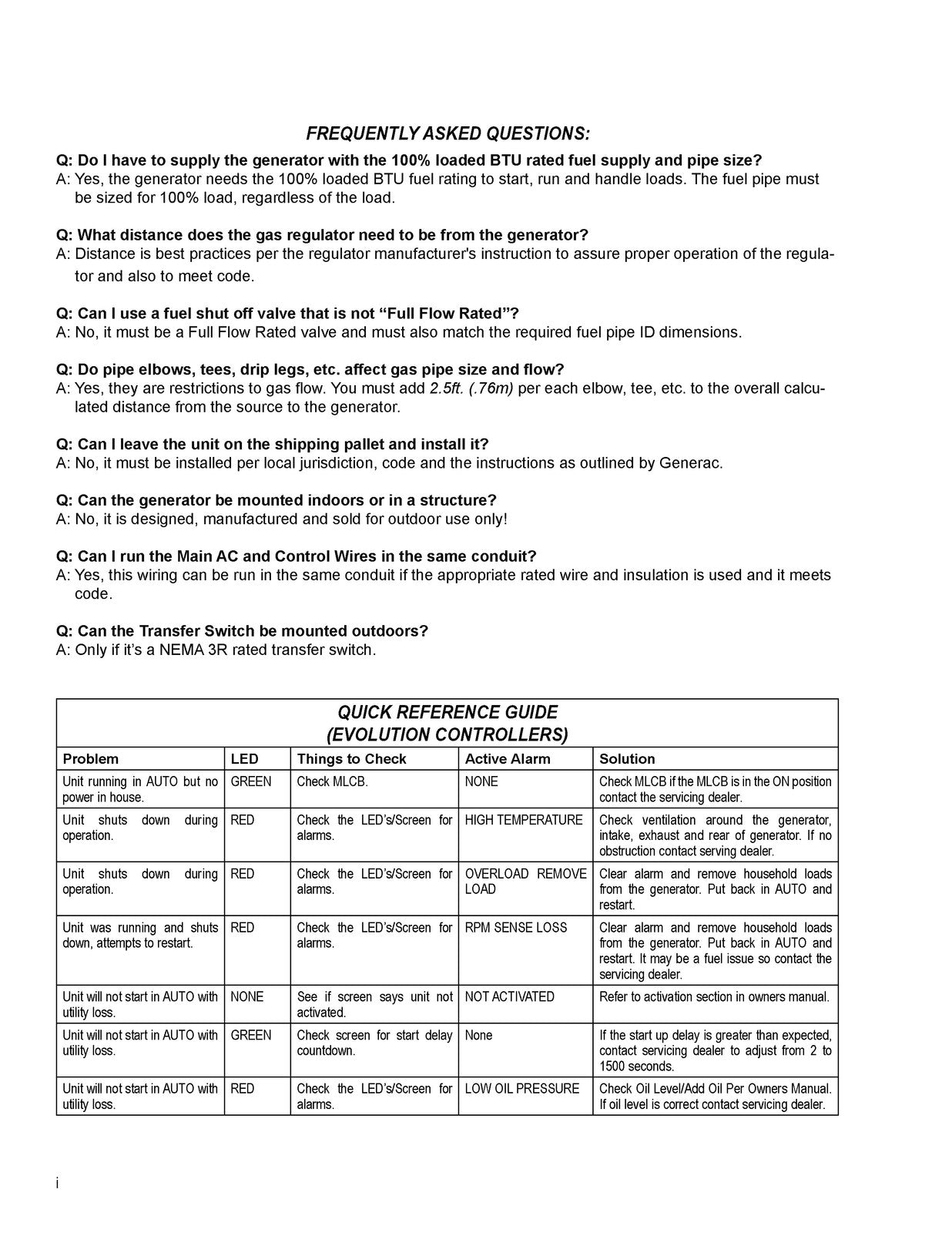 GENERAC Air Cooled Evolution Nexus Diagnostic Repair Manual - WIRE BOUND