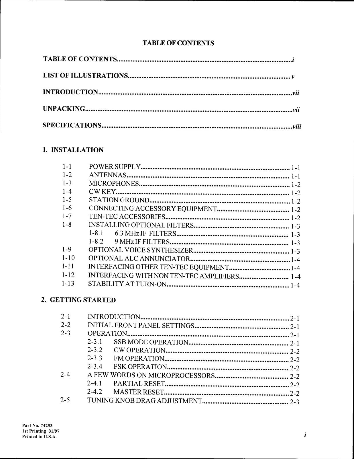 TEN-TEC OMNI VI Plus Model 564 Operating Instructions Manual - WIRE BOUND
