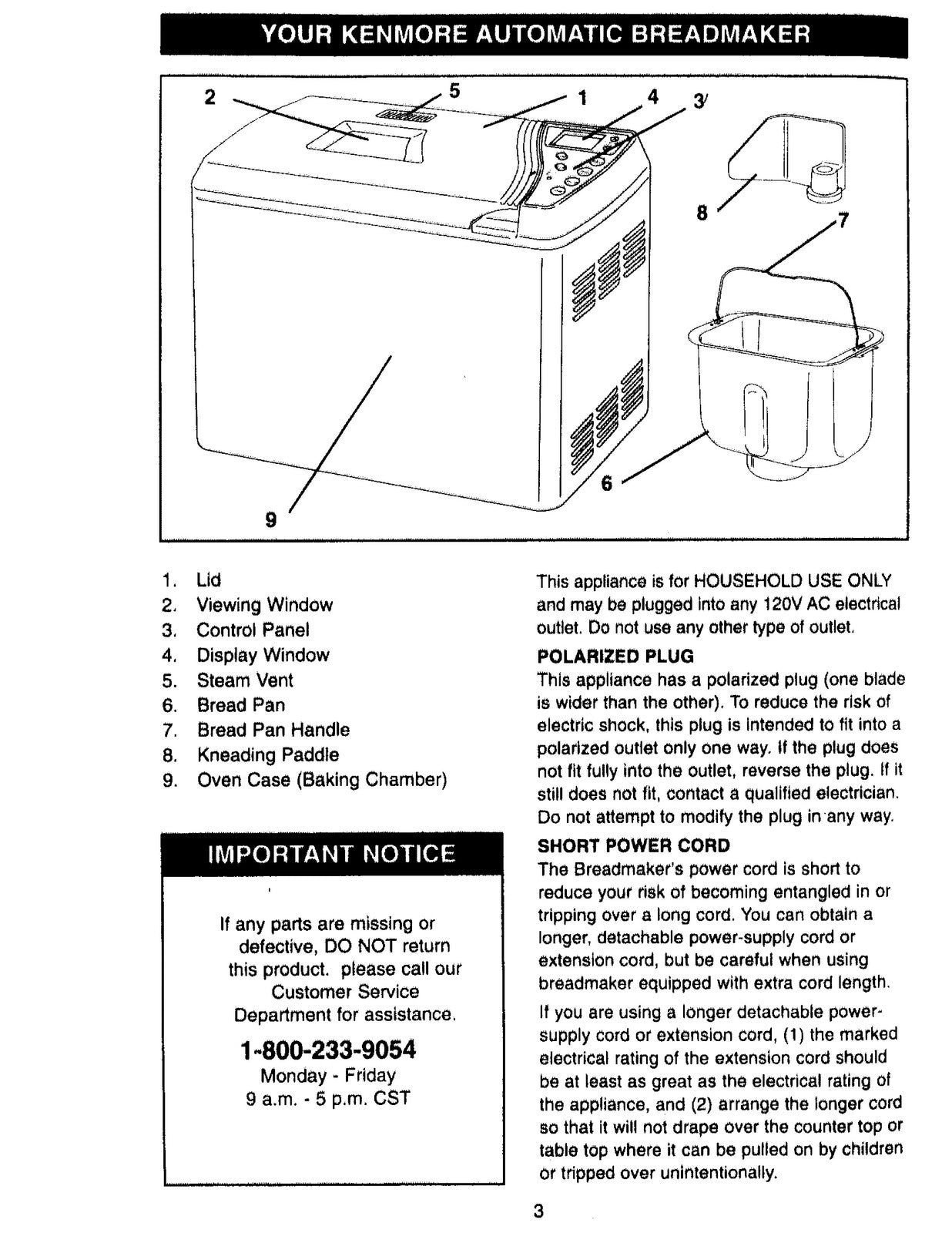 KENMORE 48487 Automatic Breadmaker User Manual - STEEL WIRE BOUND - TOUGH COVERS
