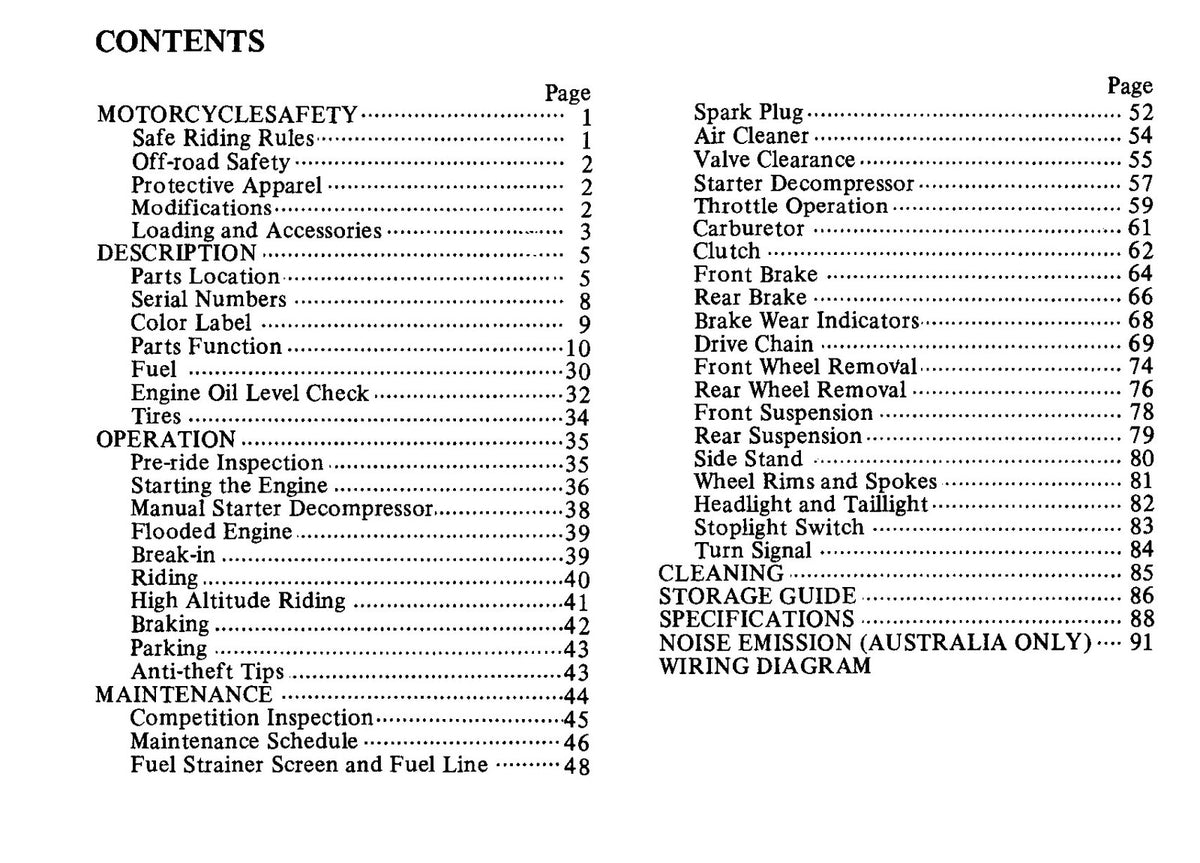 HONDA XR600R Owners Manual 1985 - STEEL WIRE BOUND - PROTECTIVE COVERS