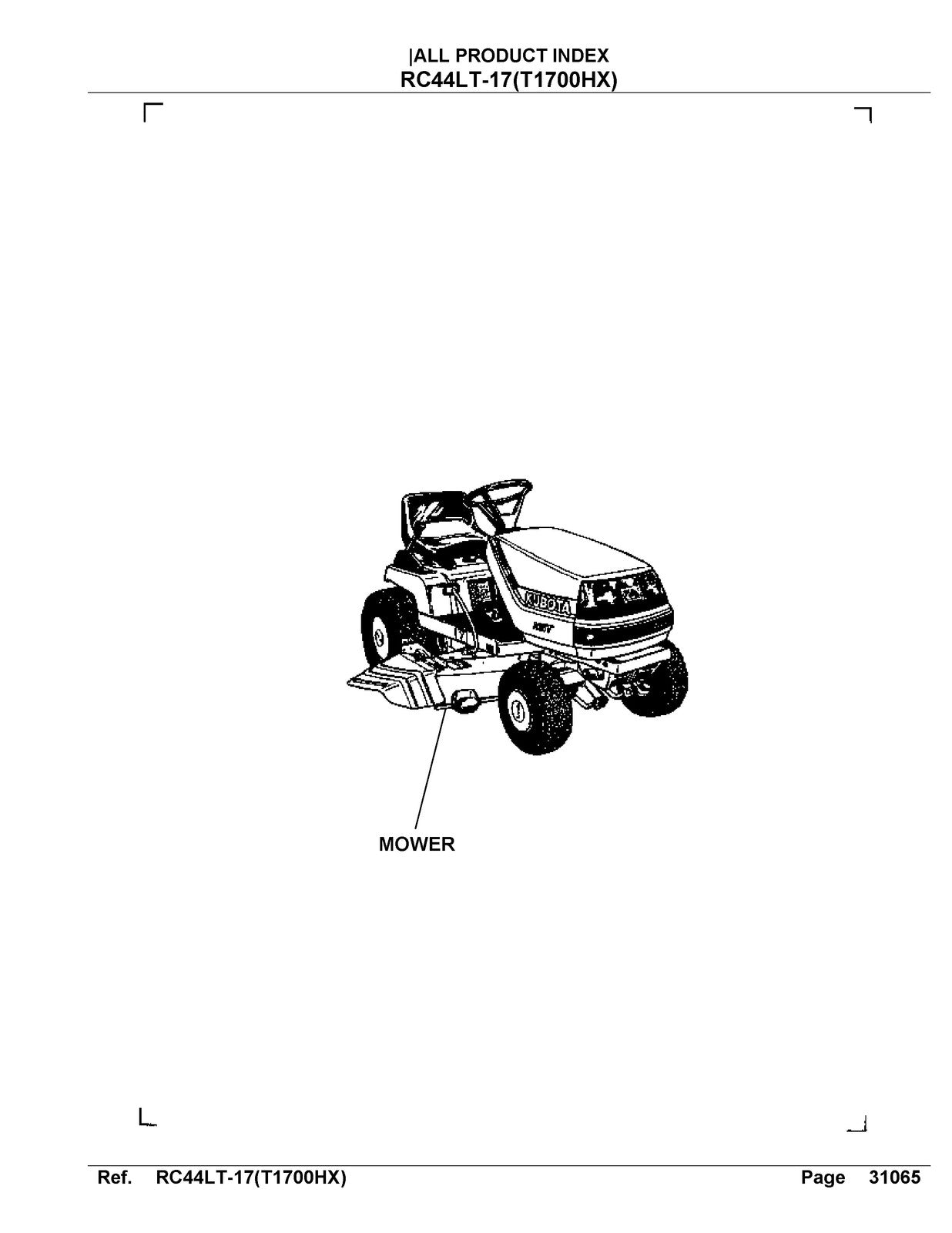 KUBOTA RC44LT-17 Parts Manual - STEEL WIRE BOUND - PROTECTIVE COVERS