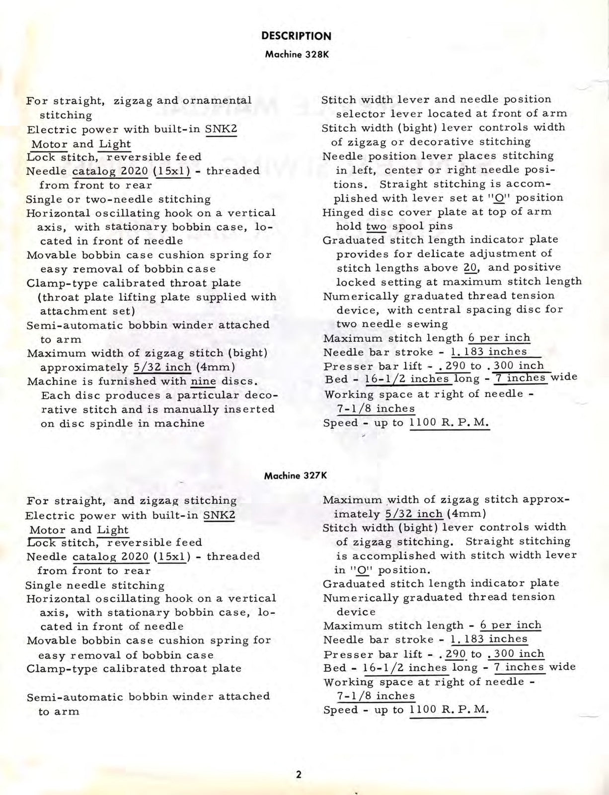 SINGER 328 327 Sewing Machine Service Manual And Parts List - WIRE BOUND