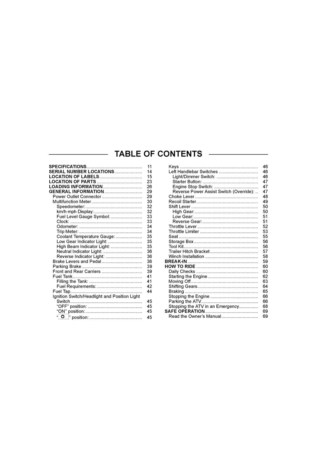 KAWASAKI Brute Force 300 ATV Owners Manual 2017 - WIRE BOUND - TOUGH COVERS
