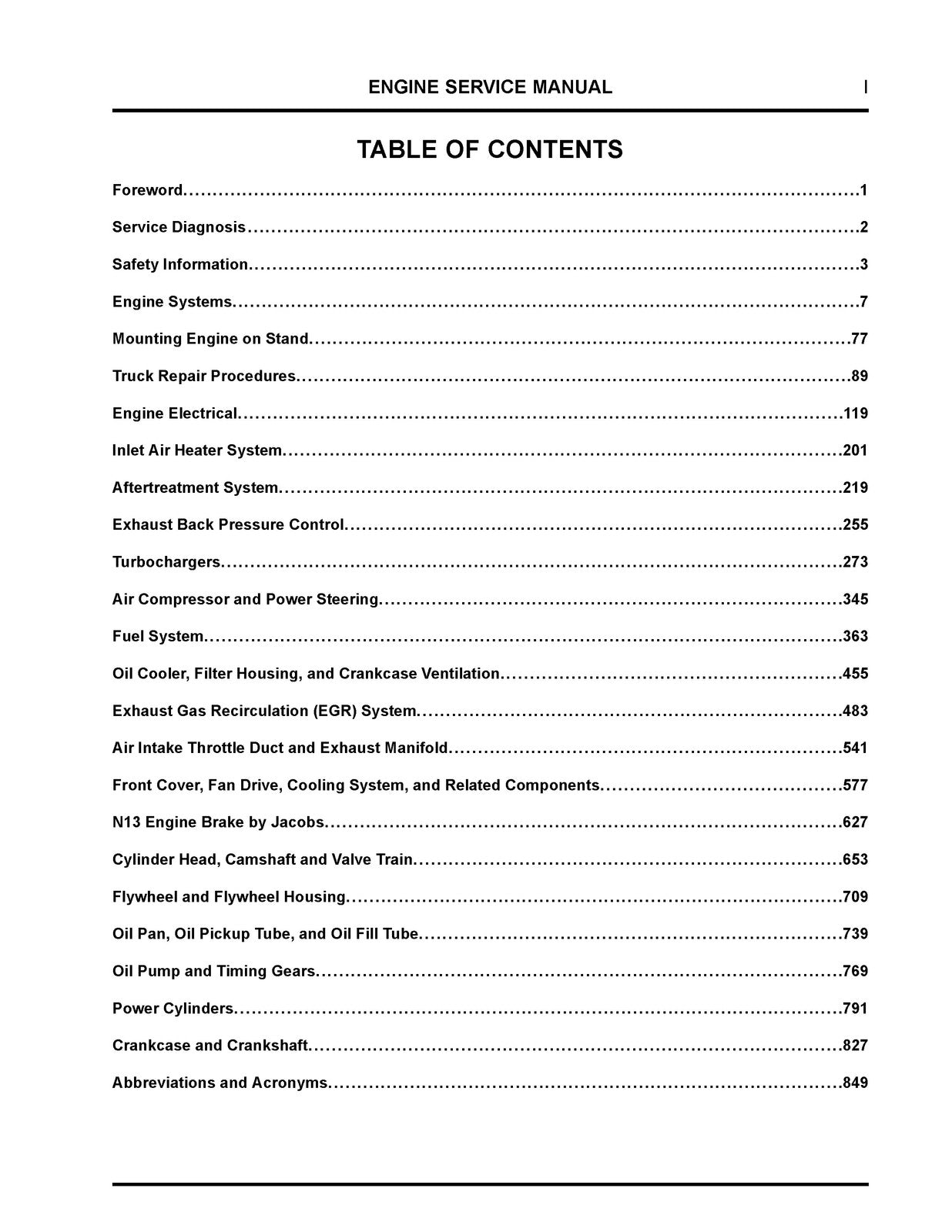 INTERNATIONAL N13 EPA10 SCR Engine Service Manual 2015 - WIRE BOUND - COVERS
