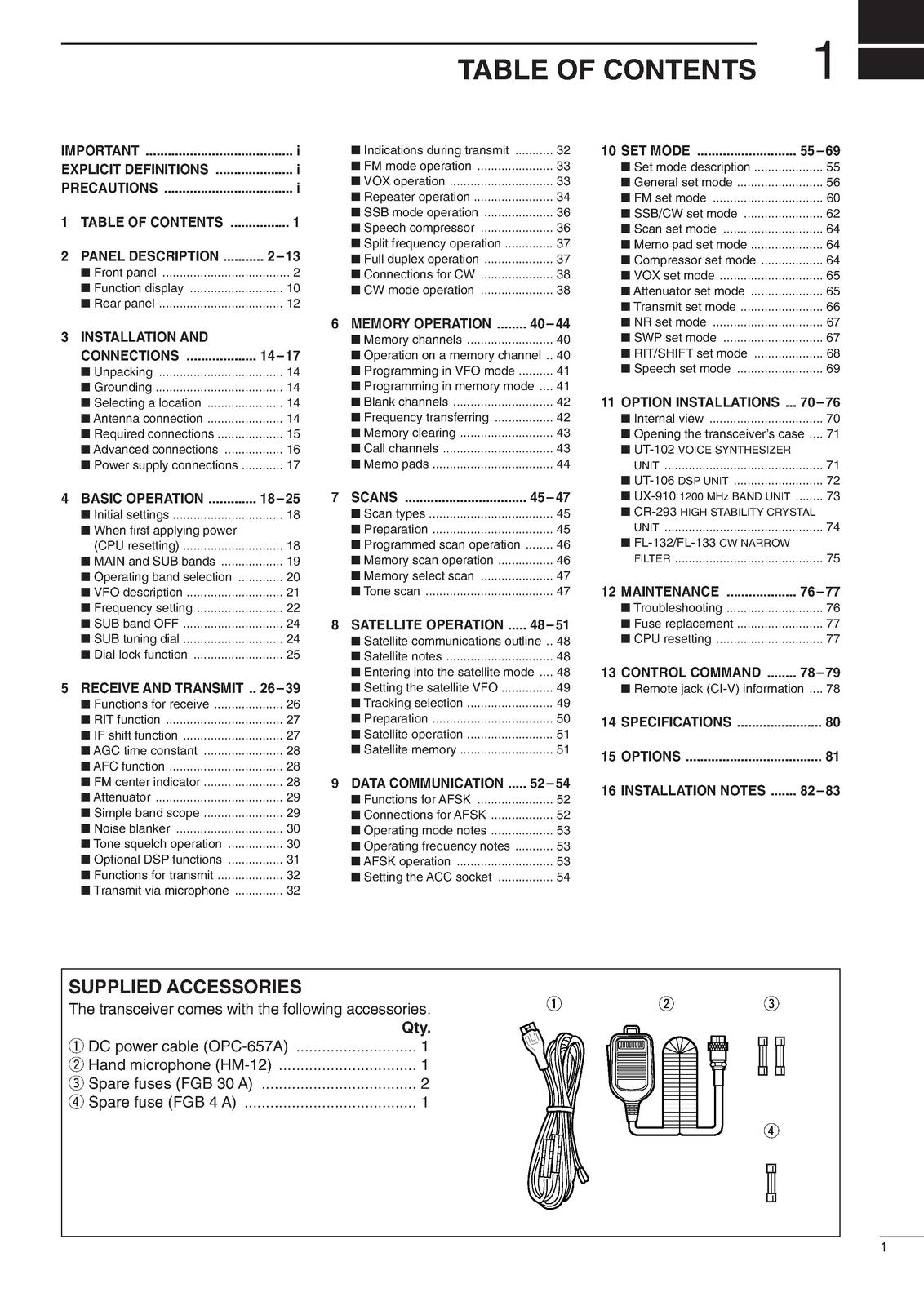 ICOM IC-910H VHF UHF All Mode Transceiver Instruction Manual - WIRE BOUND