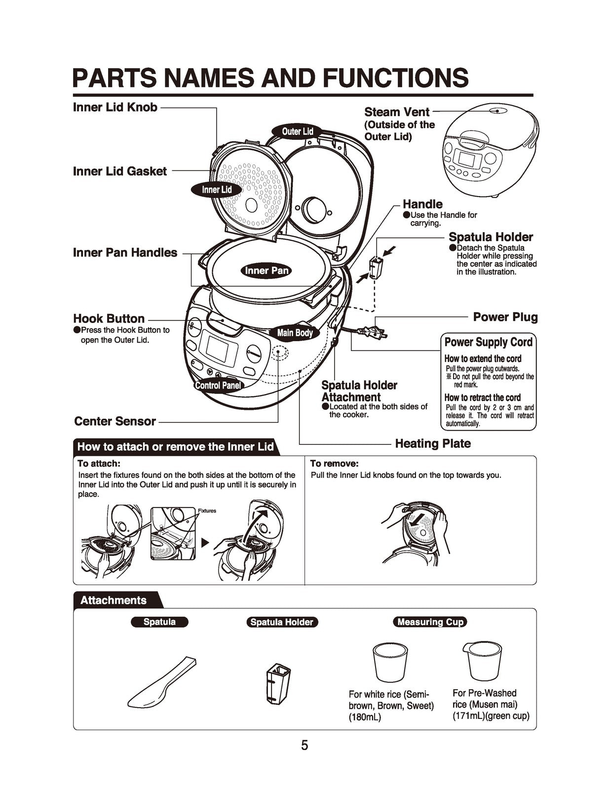 ZOJIRUSHI NS-ZCC10 NS-ZCC10 Rice Cooker User Manual - WIRE BOUND - TOUGH COVERS