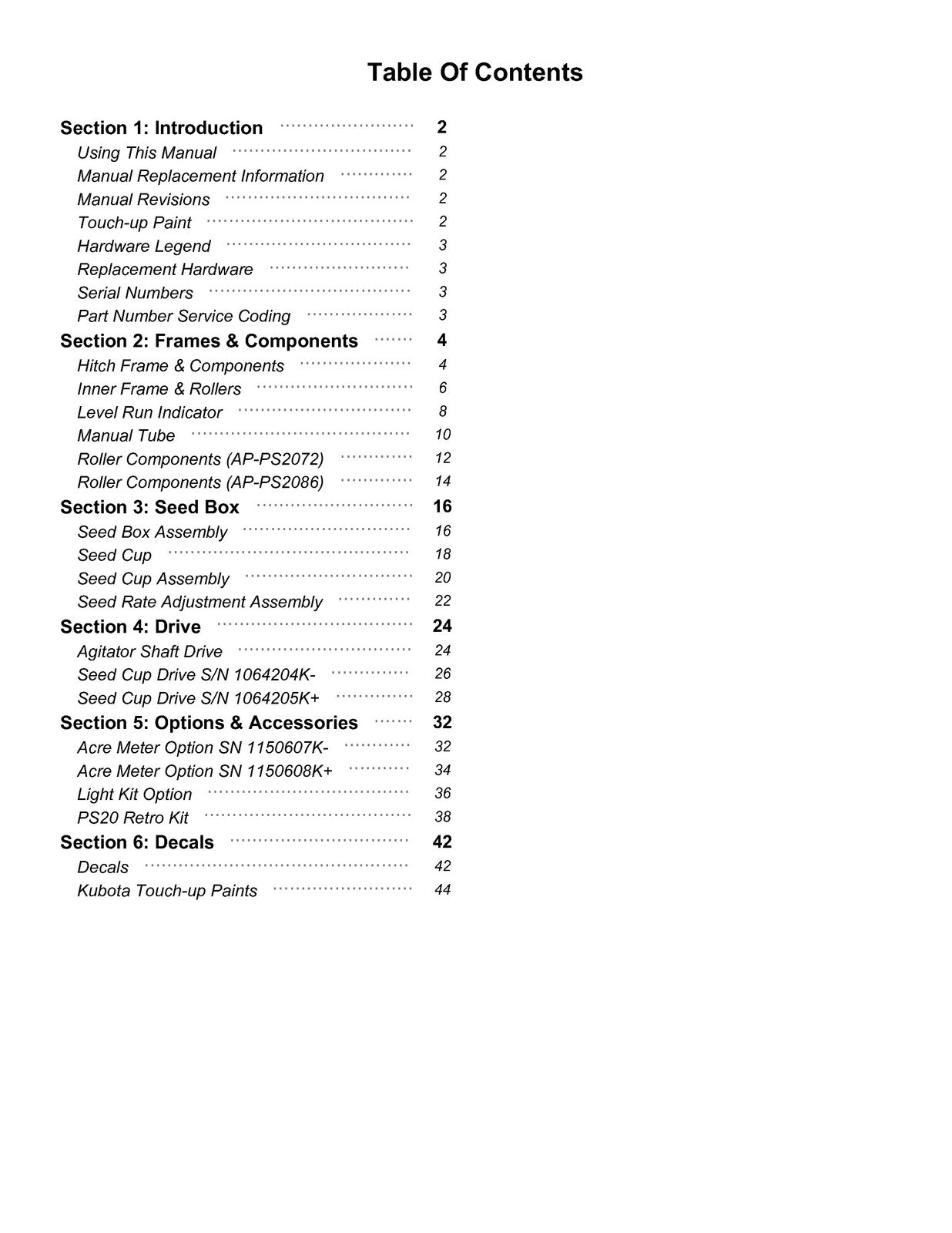 LAND PRIDE PS20 Series Primary Seeders Parts Manual 2026 - WIRE BOUND - COVERS