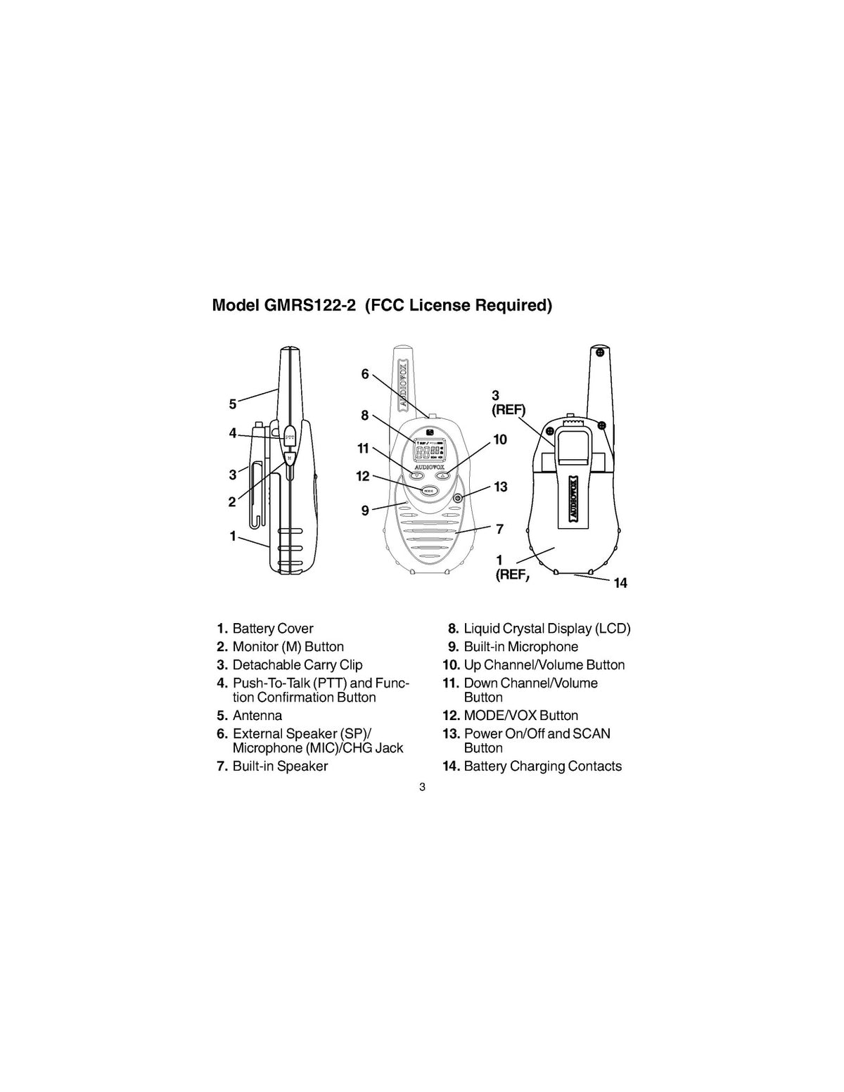 AUDIOVOX GMRS122-2 General Mobile Radio Service Owners Manual 2003 - WIRE BOUND
