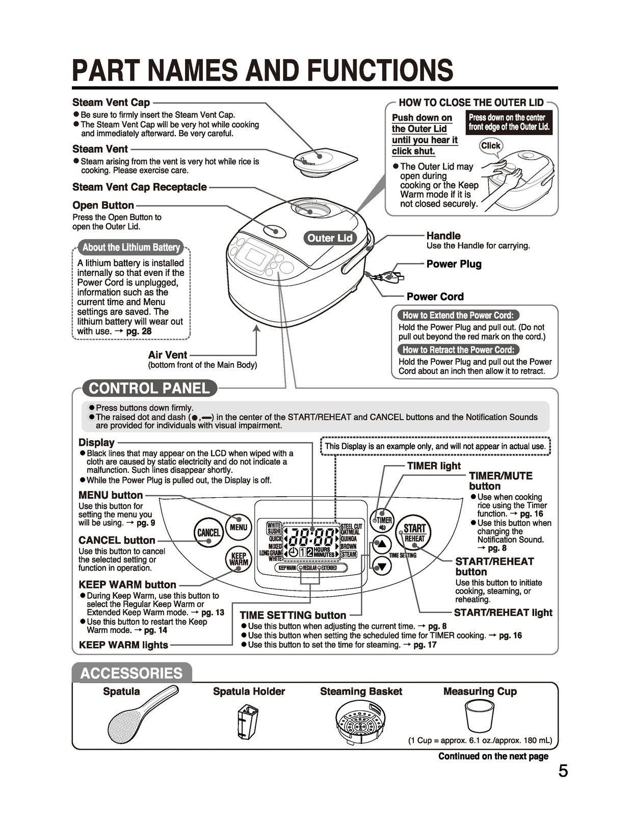 ZOJIRUSHI NS-TSC10A 18A Micom Rice Cooker  Operating Instructions Manual