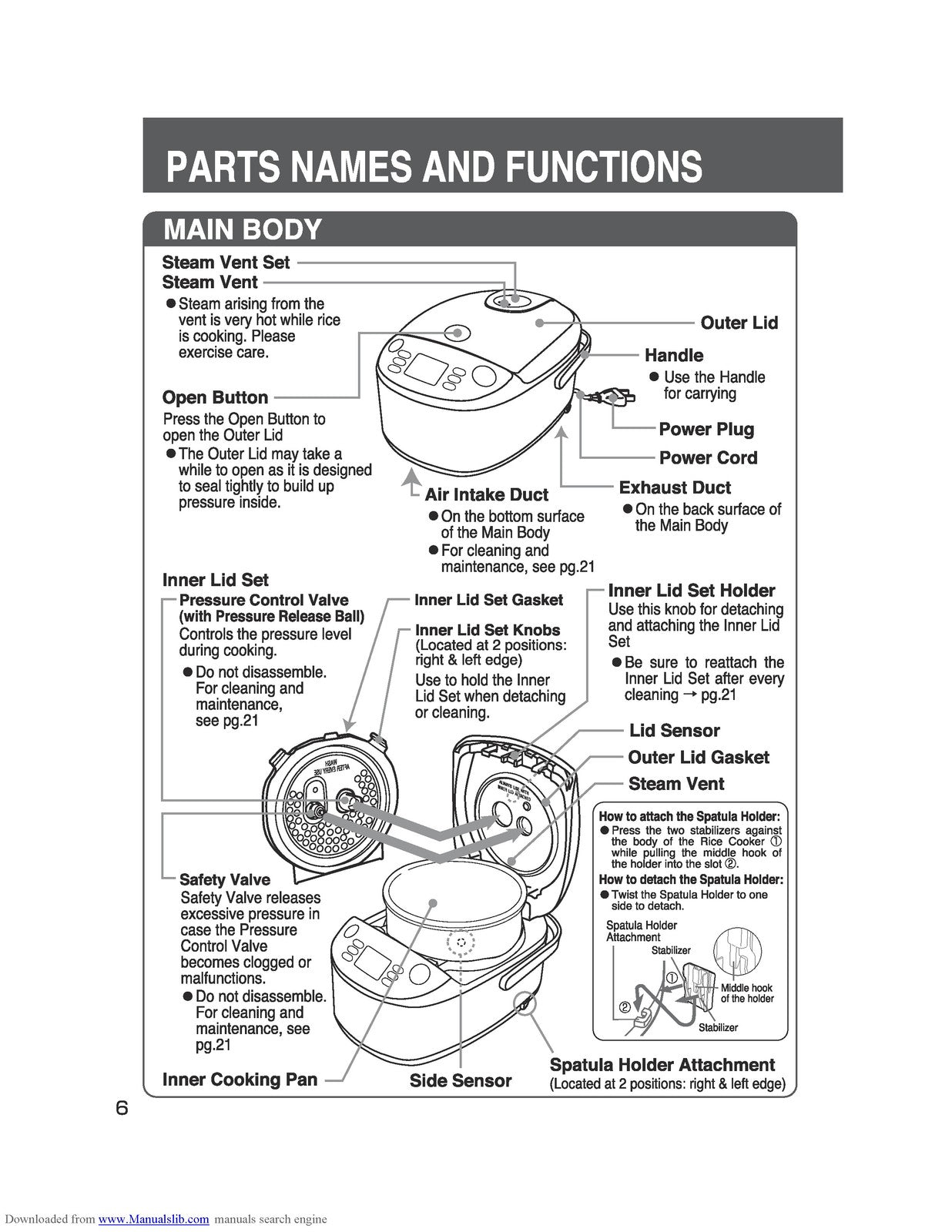ZOJIRUSHI NP-HTC10 18 Induction Heating Operating Instructions Manual - BOUND