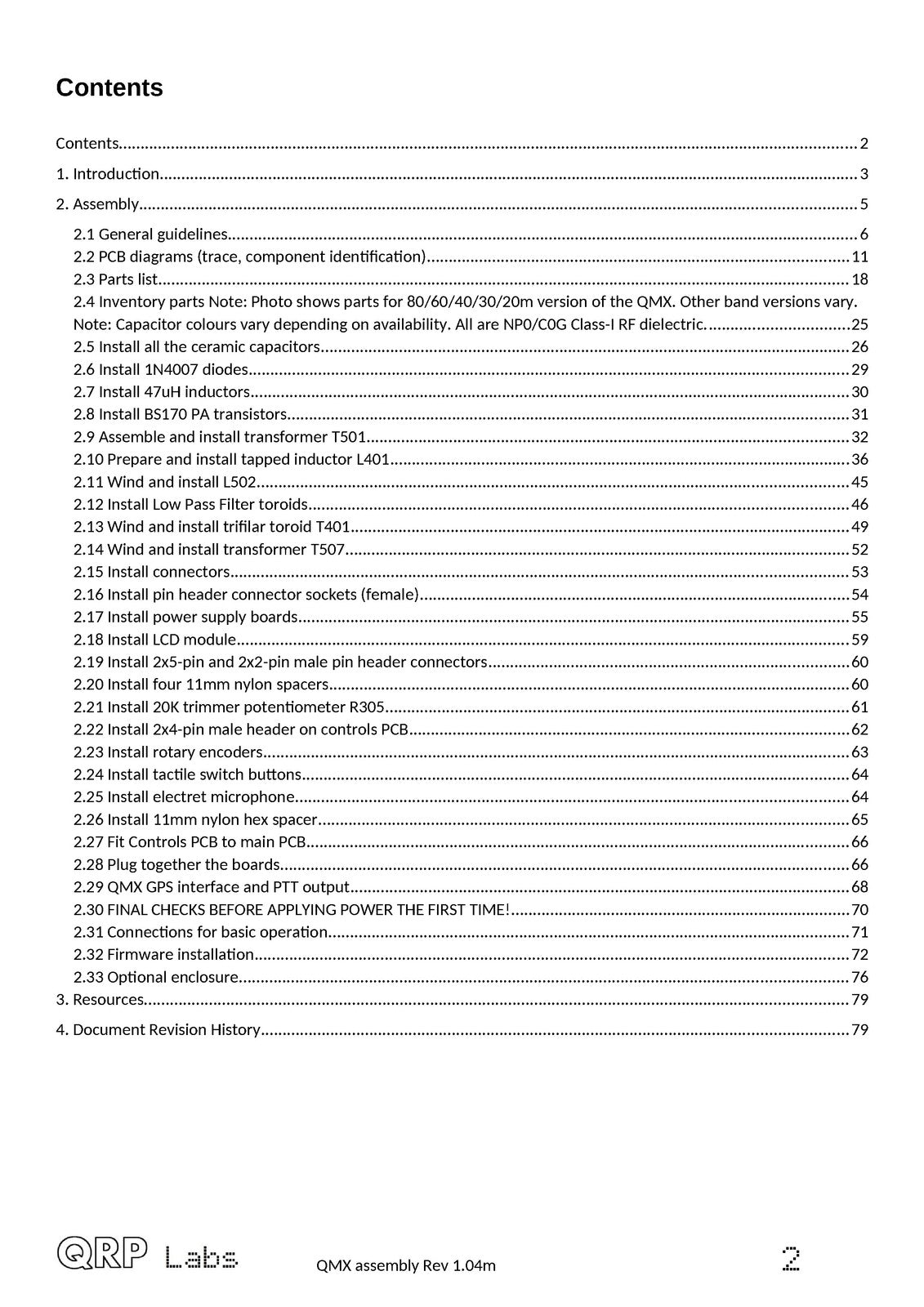 QRP LABS QMX Transceiver Assembly Manual - STEEL WIRE BOUND - PROTECTIVE COVERS