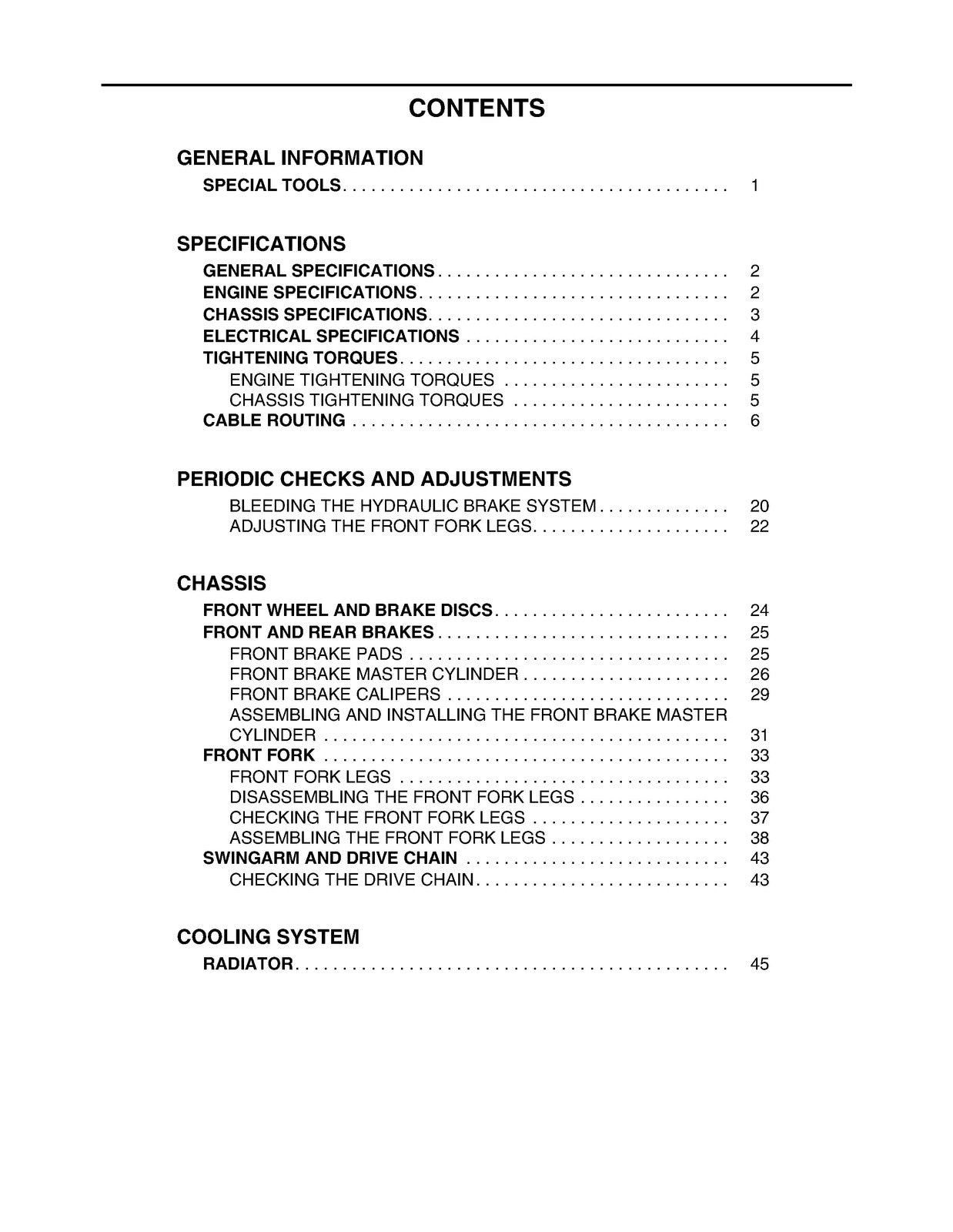 YAMAHA YZF-R6T YZF-R6TC Supplementary Service Manual 2005, FOLDOUTS