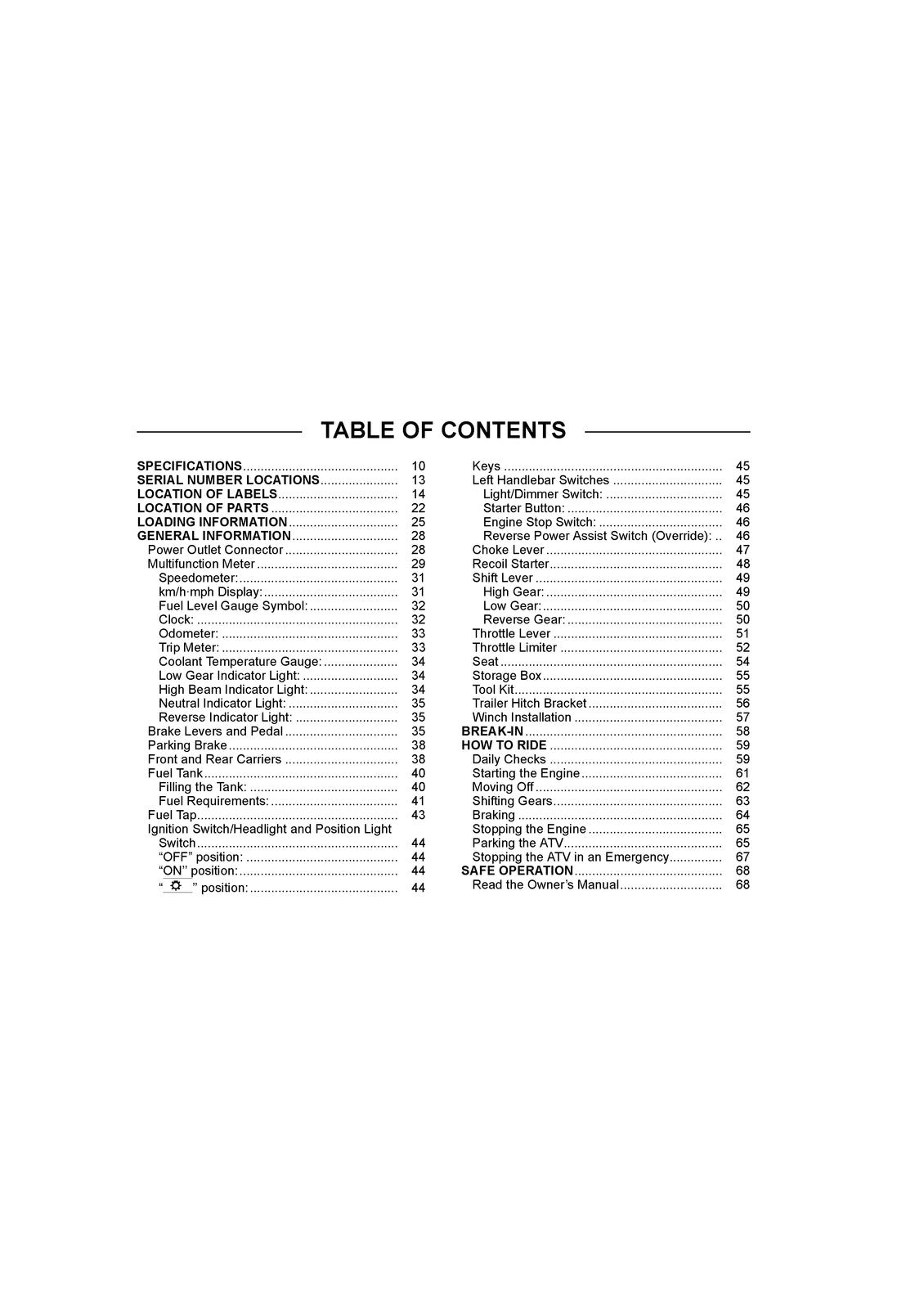 KAWASAKI Brute Force 300 ATV Owners Manual 2014 - WIRE BOUND - TOUGH COVERS
