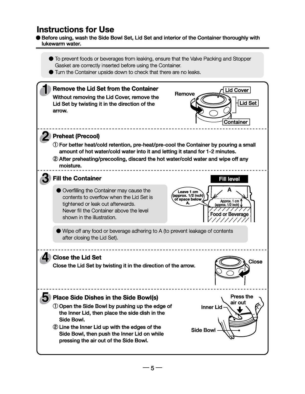 ZOJIRUSHI SW-EXE Stainless Steel Food Jar Instruction Manual - WIRE BOUND