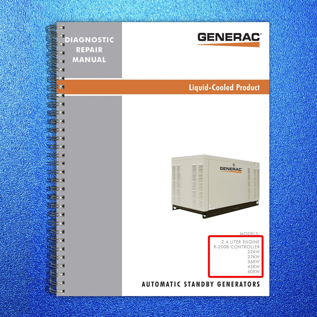 GENERAC 24L R-200B Evolution & Evolution 2 Generator Service Manual BUNDLE