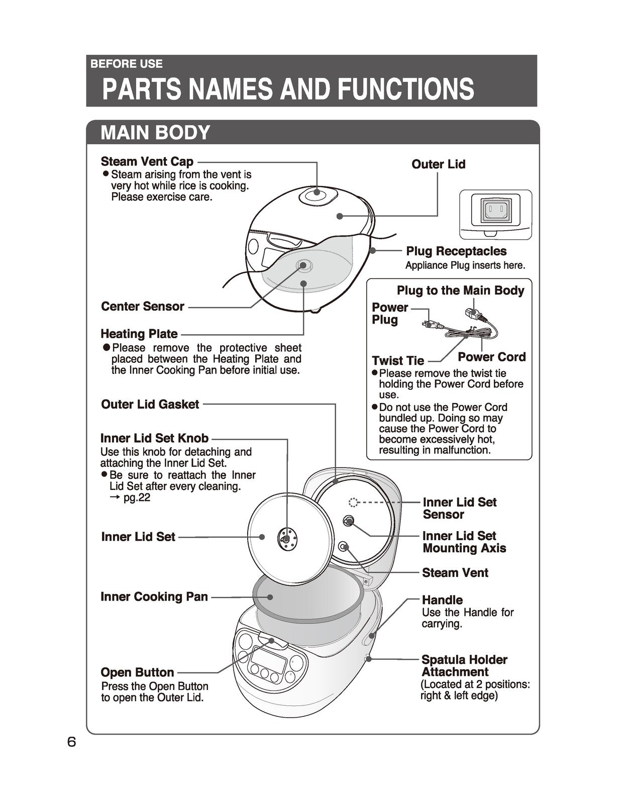 ZOJIRUSHI NS-WAC10 18 Micom Rice Cooker  Operating Instructions Manual - BOUND