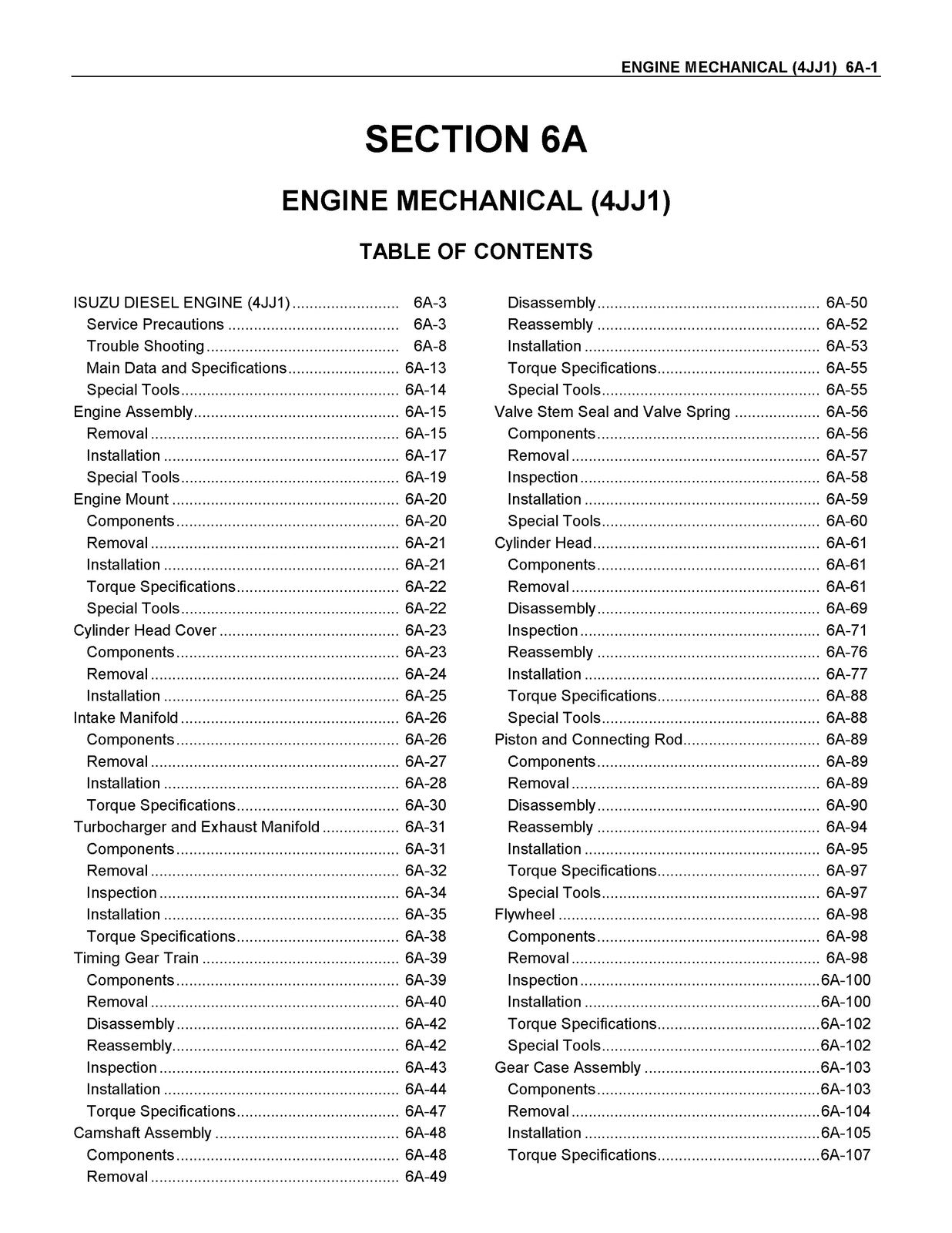 ISUZU D-MAX 2011 4JJ1 Diesel Engine Workshop Service Manual - WIRE BOUND