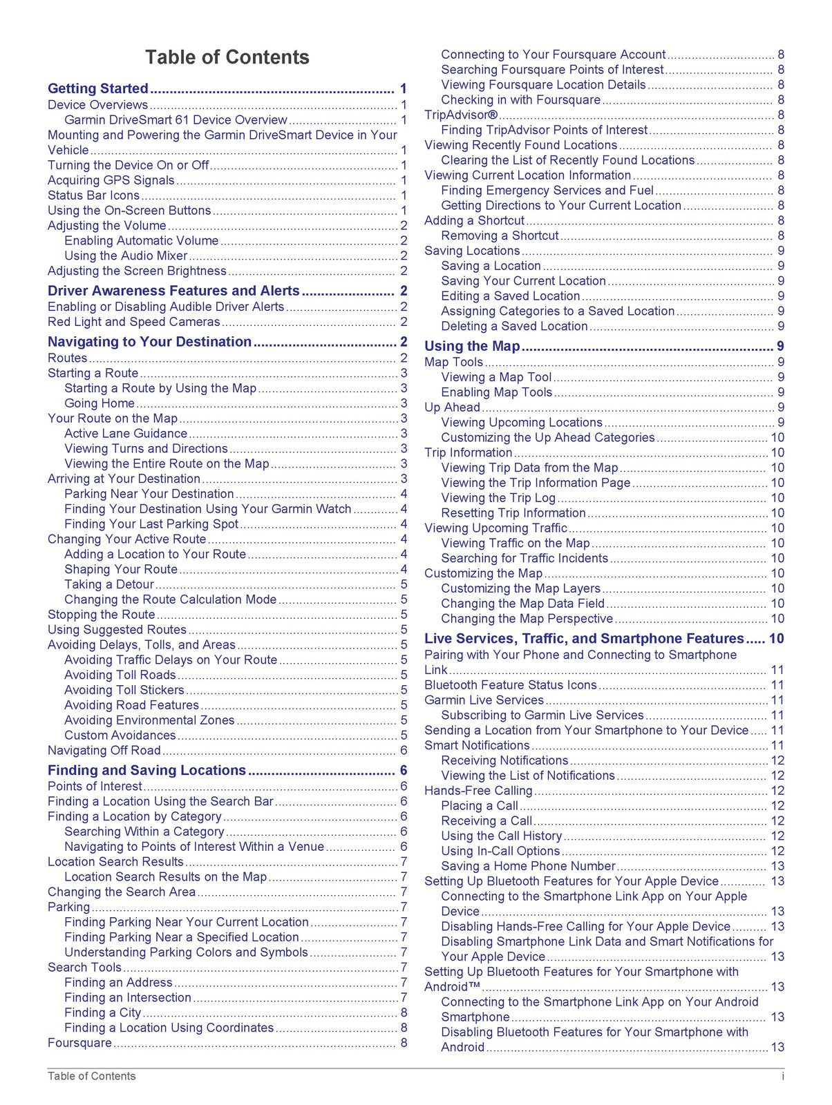 GARMIN DriveSmart 51 61 71 GPS Navigator Owners Manual 2017 - WIRE BOUND