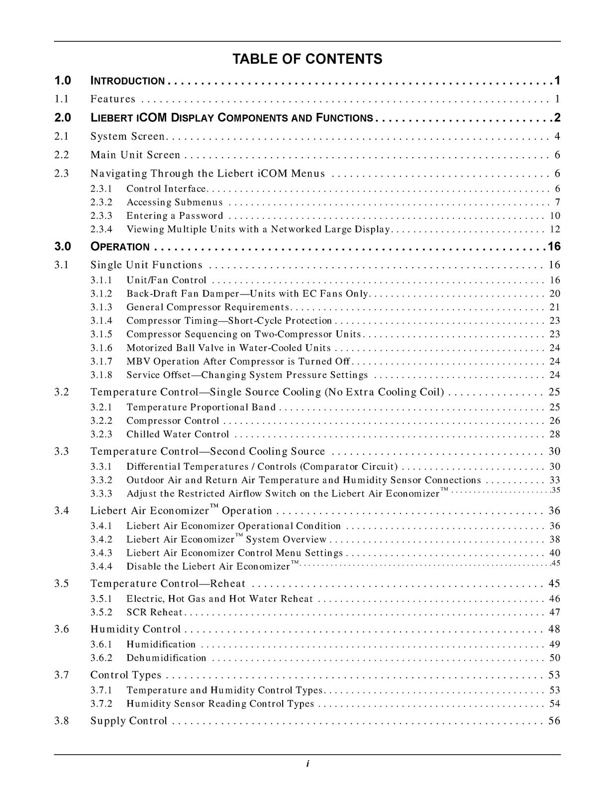 LIEBERT iCOM Intelligent Communications And Monitoring User Manual - WIRE BOUND