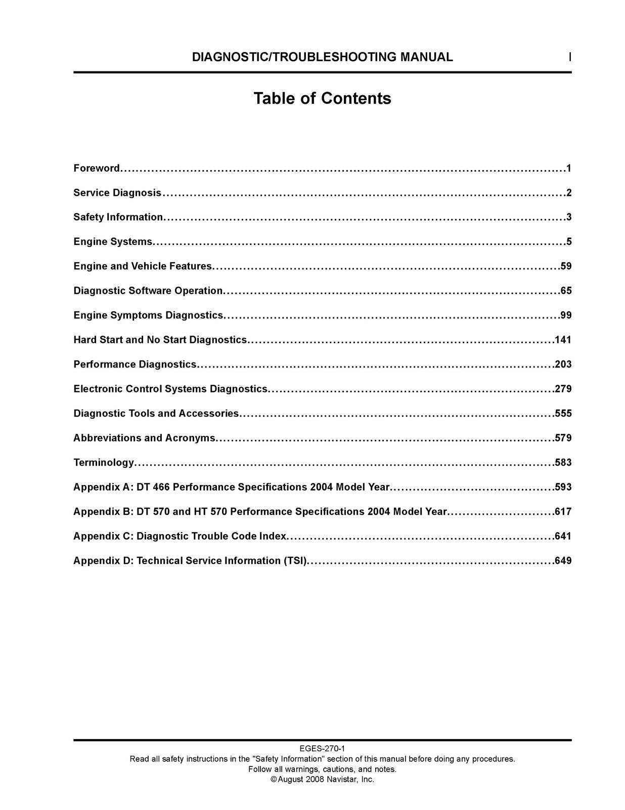 INTERNATIONAL DT 466 DT 570 HT 570 Diagnostic Manual - WIRE BOUND - TOUGH COVERS