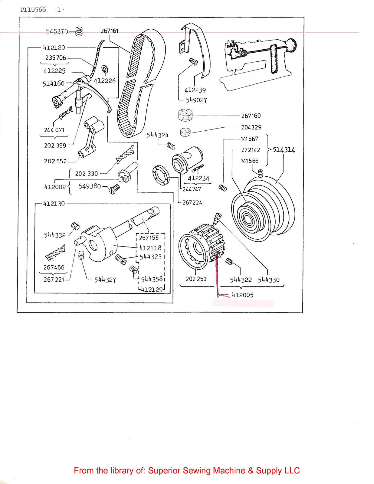 SINGER 211U566 211U157 211U165 211U166 Illustrated Parts List Manual 1981