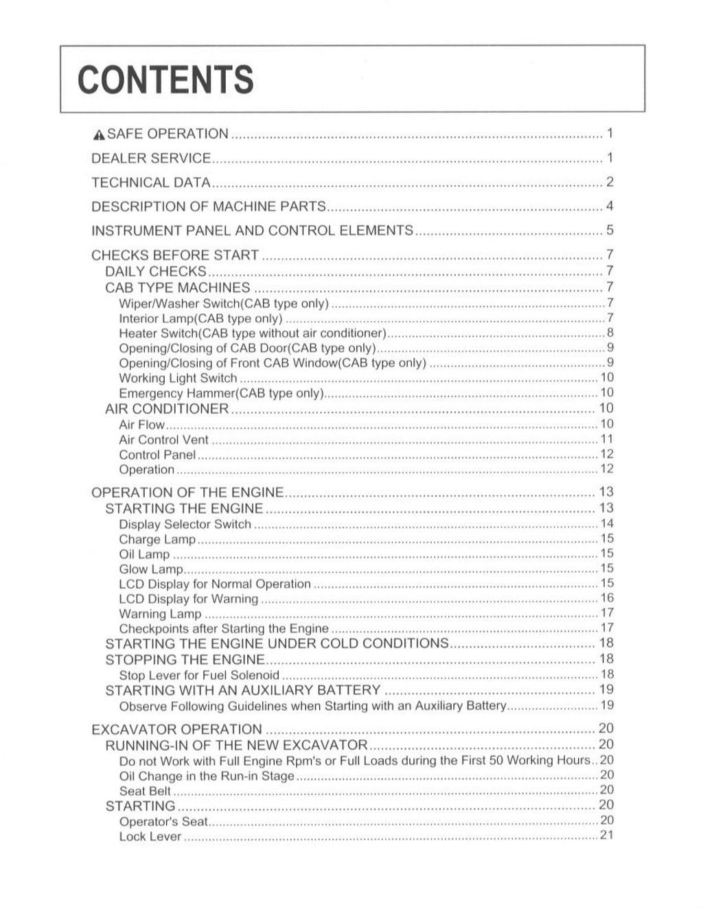 KUBOTA KX121-3 KX161-3 U45 OPERATORS MANUAL - WIRE BOUND PROTECTIVE COVERS