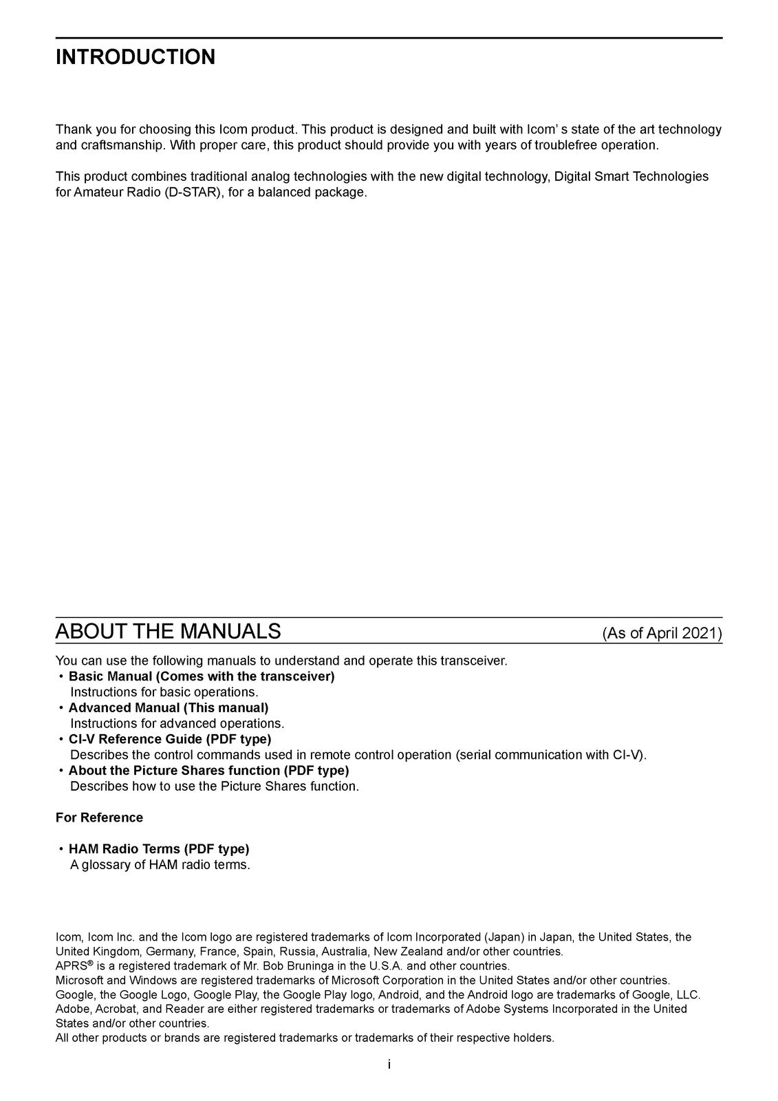 iCOM IC-9700 Advanced Manual - STEEL WIRE BOUND - PROTECTIVE COVERS