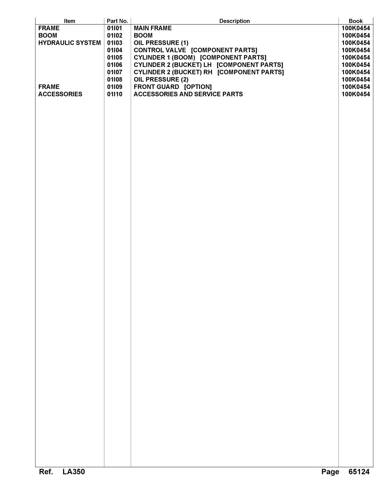 KUBOTA LA350 Loader Illustrated Parts List Manual - WIRE BOUND - TOUGH COVERS