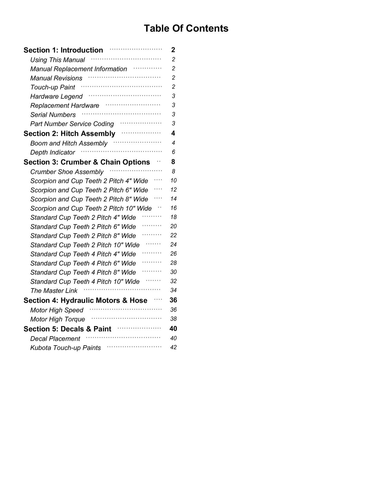 LAND PRIDE CTR10 Series Compact Trenchers Parts Manual 2024 - WIRE BOUND