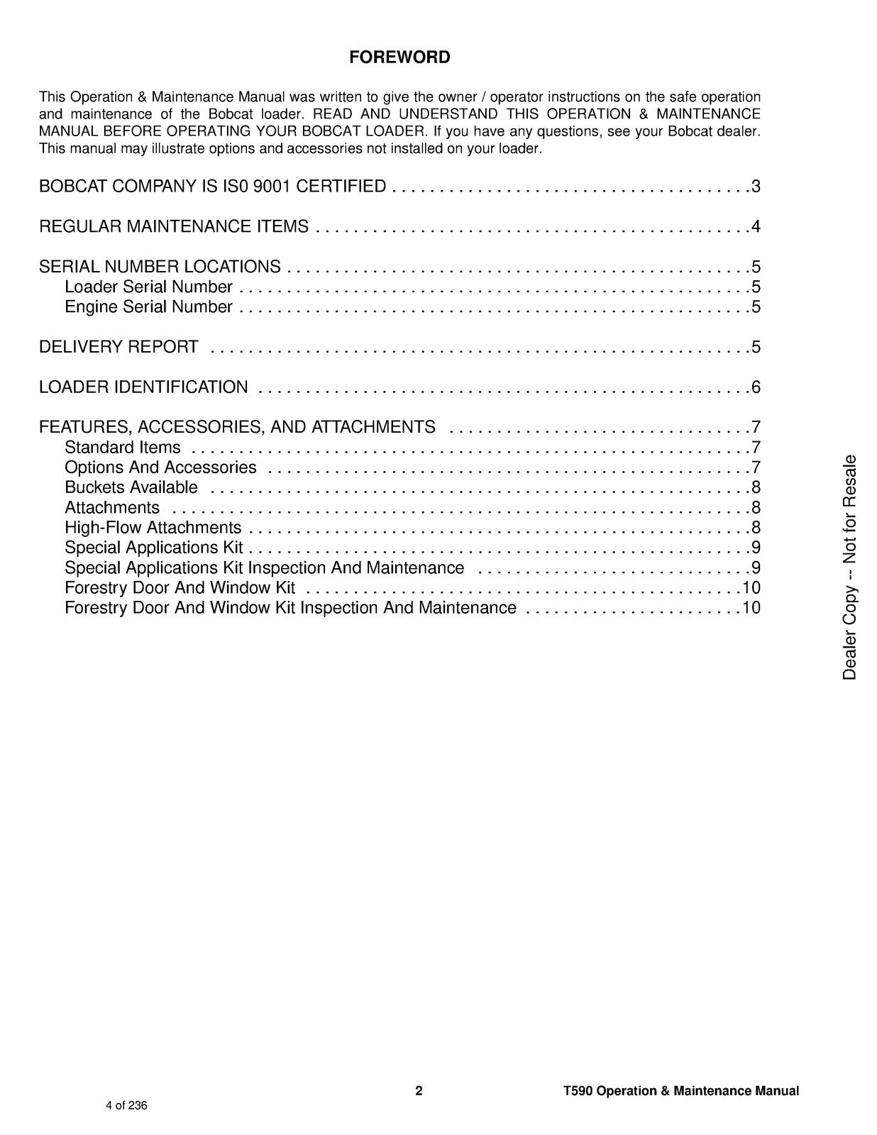 BOBCAT T590 Compact Track Loader Operators Manual 2018 - WIRE BOUND - COVERS