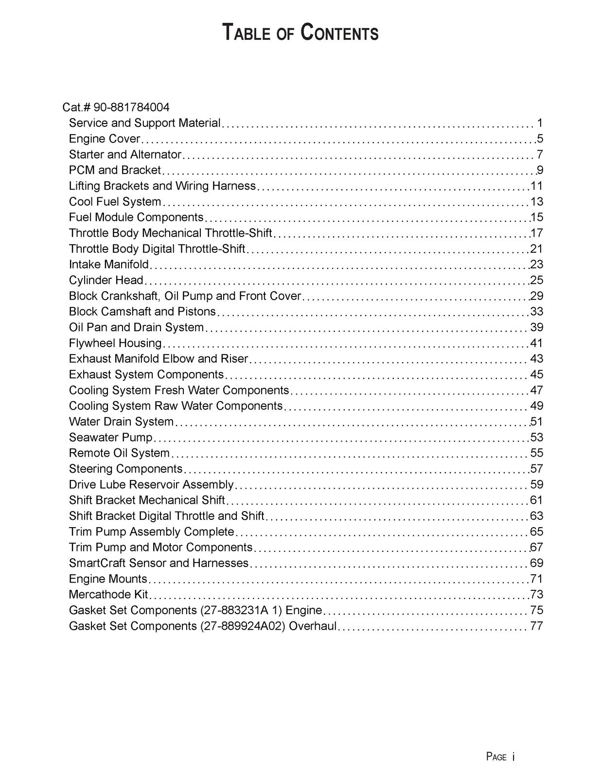 MERCURY MERCRUISER 496 MAG Sterndrive Parts Manual - WIRE BOUND - TOUGH COVERS