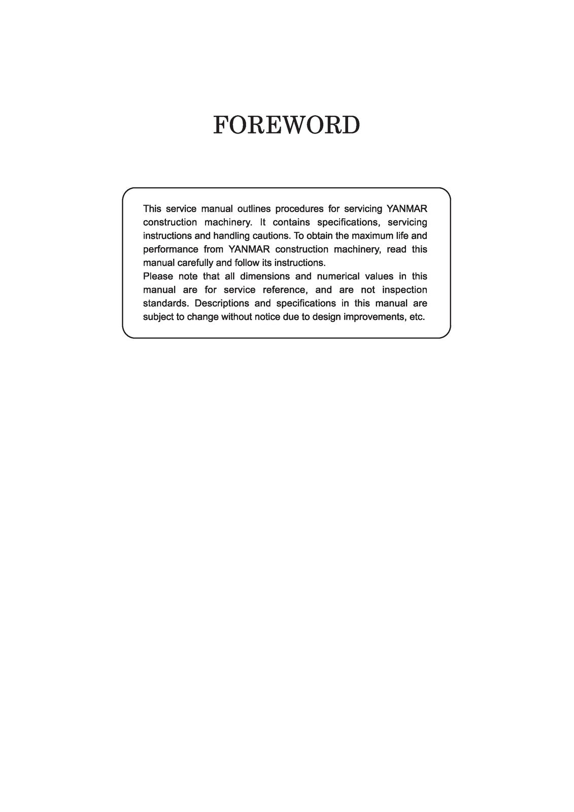 YANMAR SV15 SV17EX Excavator Service Manual - BOUND - COVERS - XL FOLDOUTS